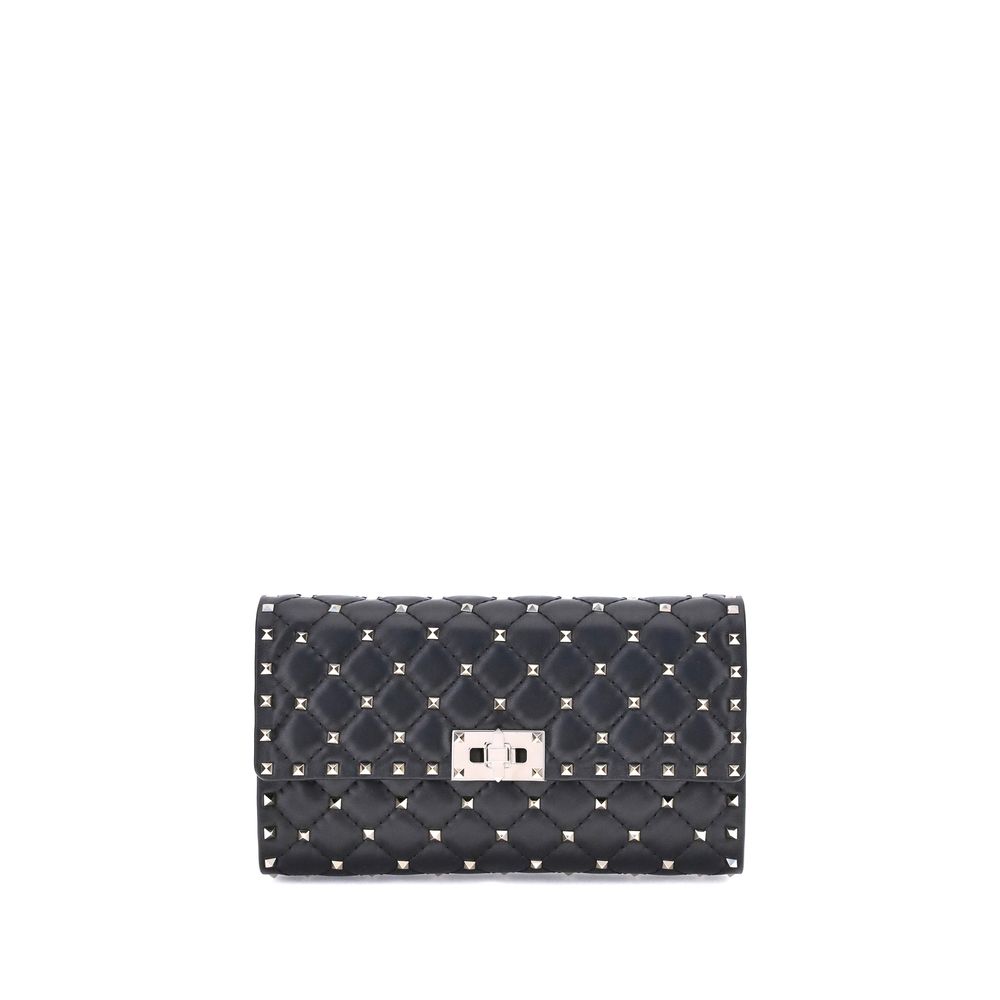 Exclusive Valentino Garavani Calfskin Shoulder Bag – Black — Front View