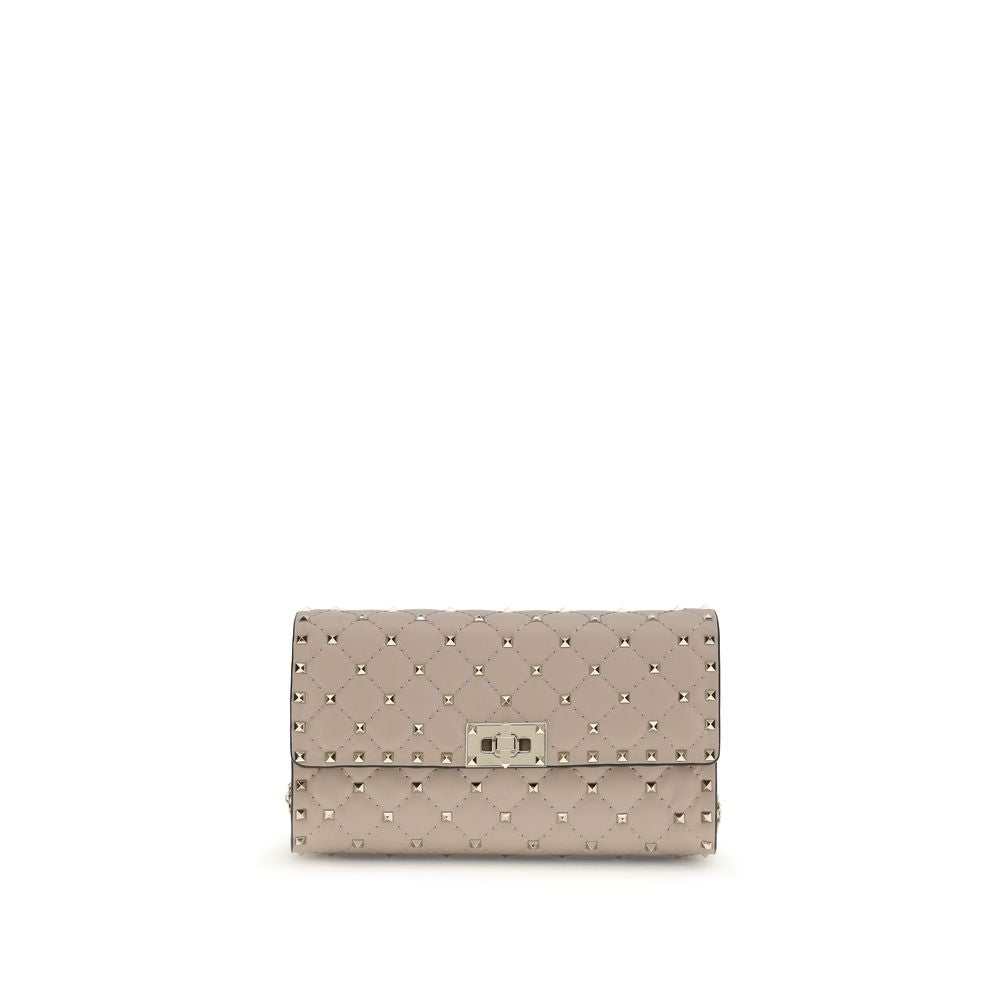 Exclusive Valentino Garavani Calfskin Shoulder Bag – Beige — Front View