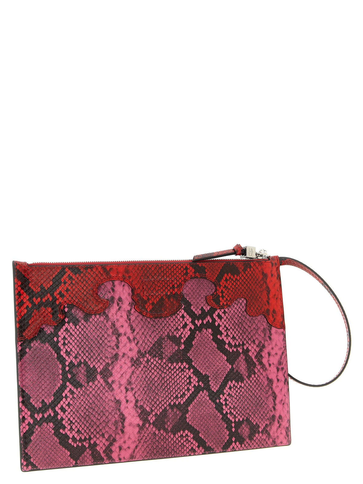 Exclusive Ganni Polyester Clutch Bag – Fuchsia — Side View