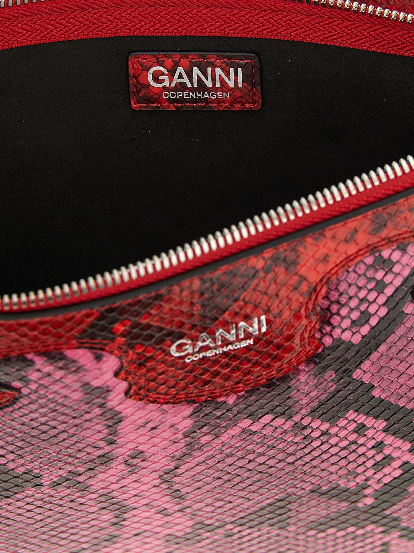 Exclusive Ganni Polyester Clutch Bag – Fuchsia — Top View