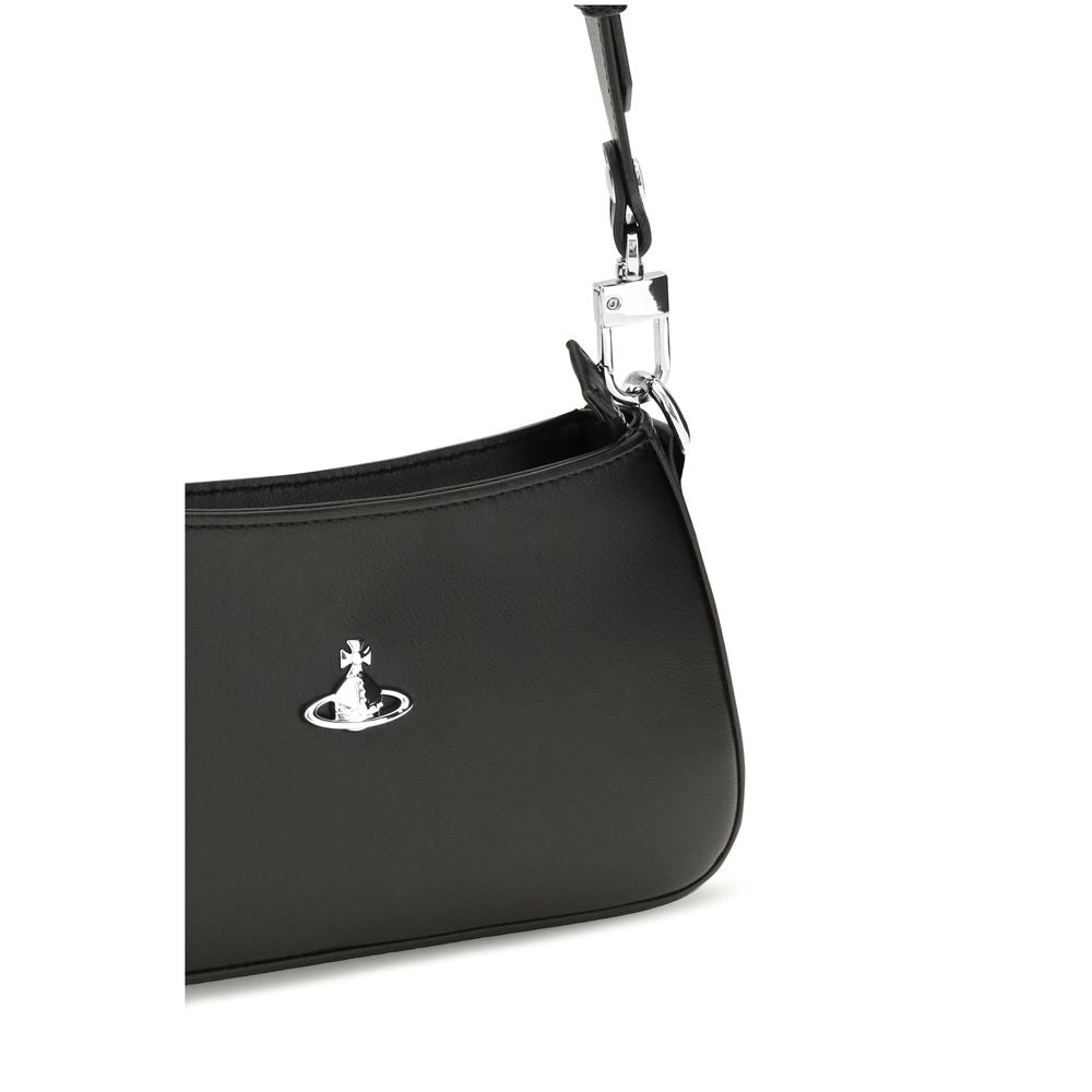 Exclusive Vivienne Westwood Calfskin Shoulder Bag – Black — Top View