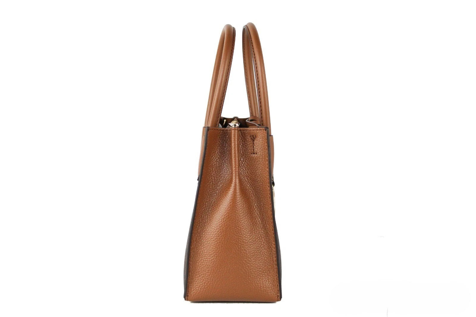 Exclusive Michael Kors Mercer Medium Logo Accordion Crossbody – Brown — Back View