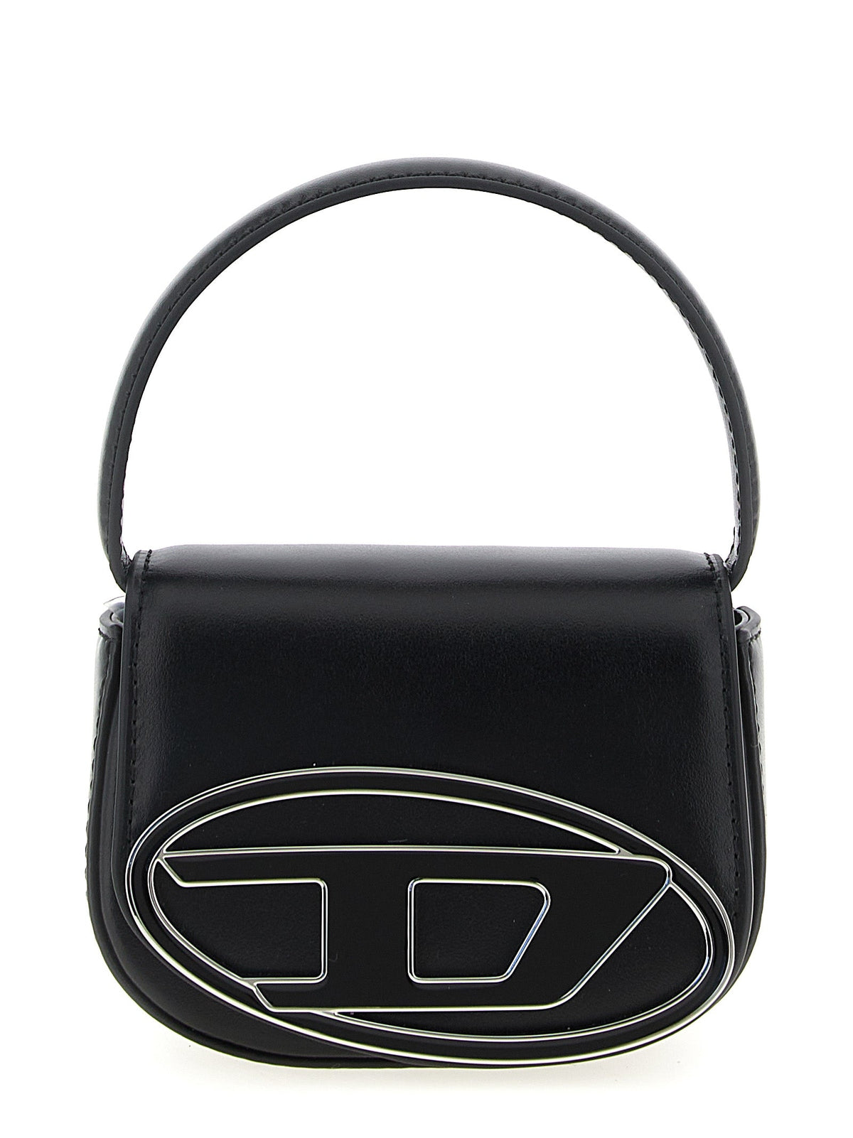 Exclusive Diesel Cowhide Leather Handbag – Black — Front View