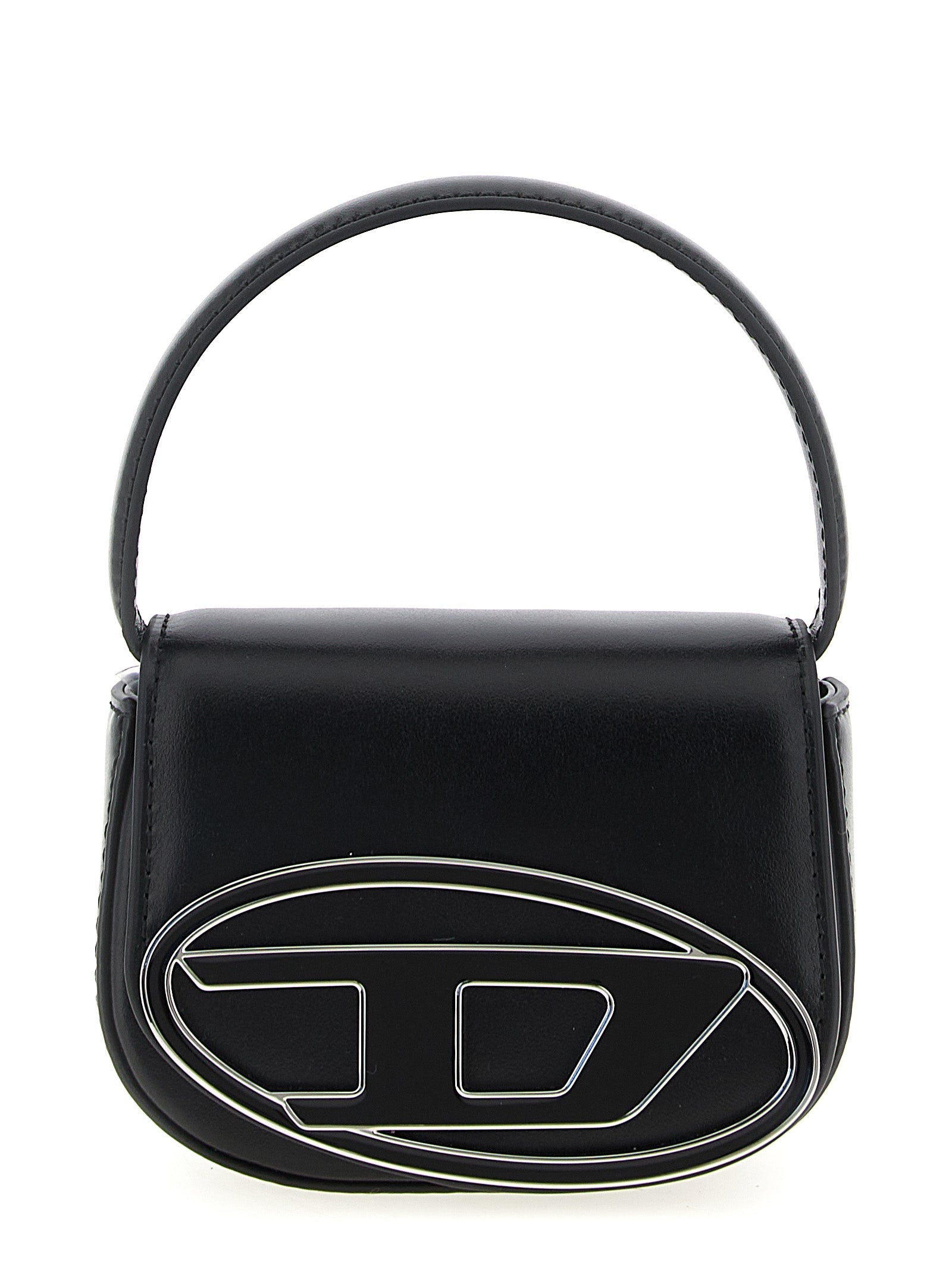 Exclusive Diesel Cowhide Leather Handbag – Black — Front View