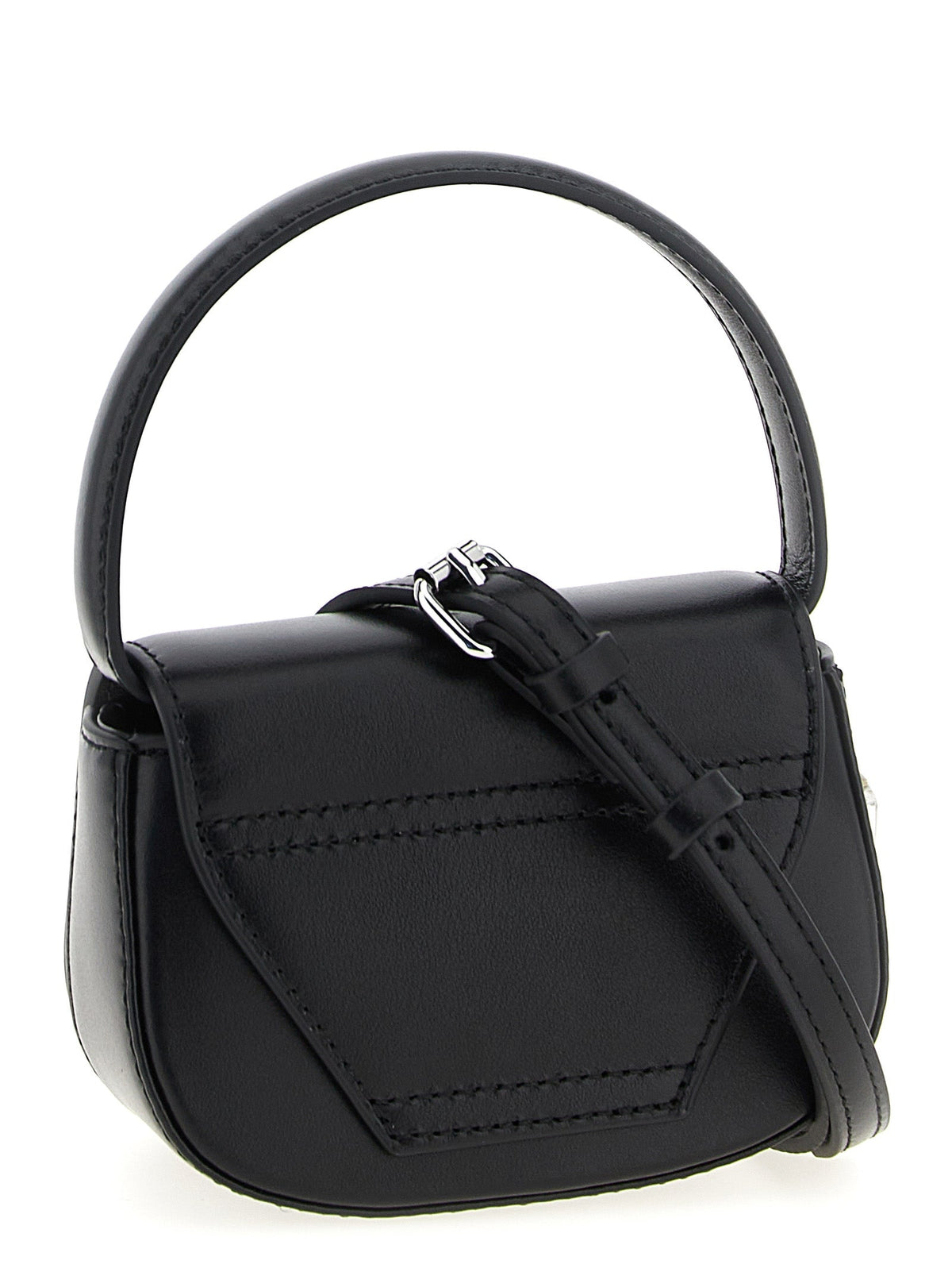 Exclusive Diesel Cowhide Leather Handbag – Black — Side View