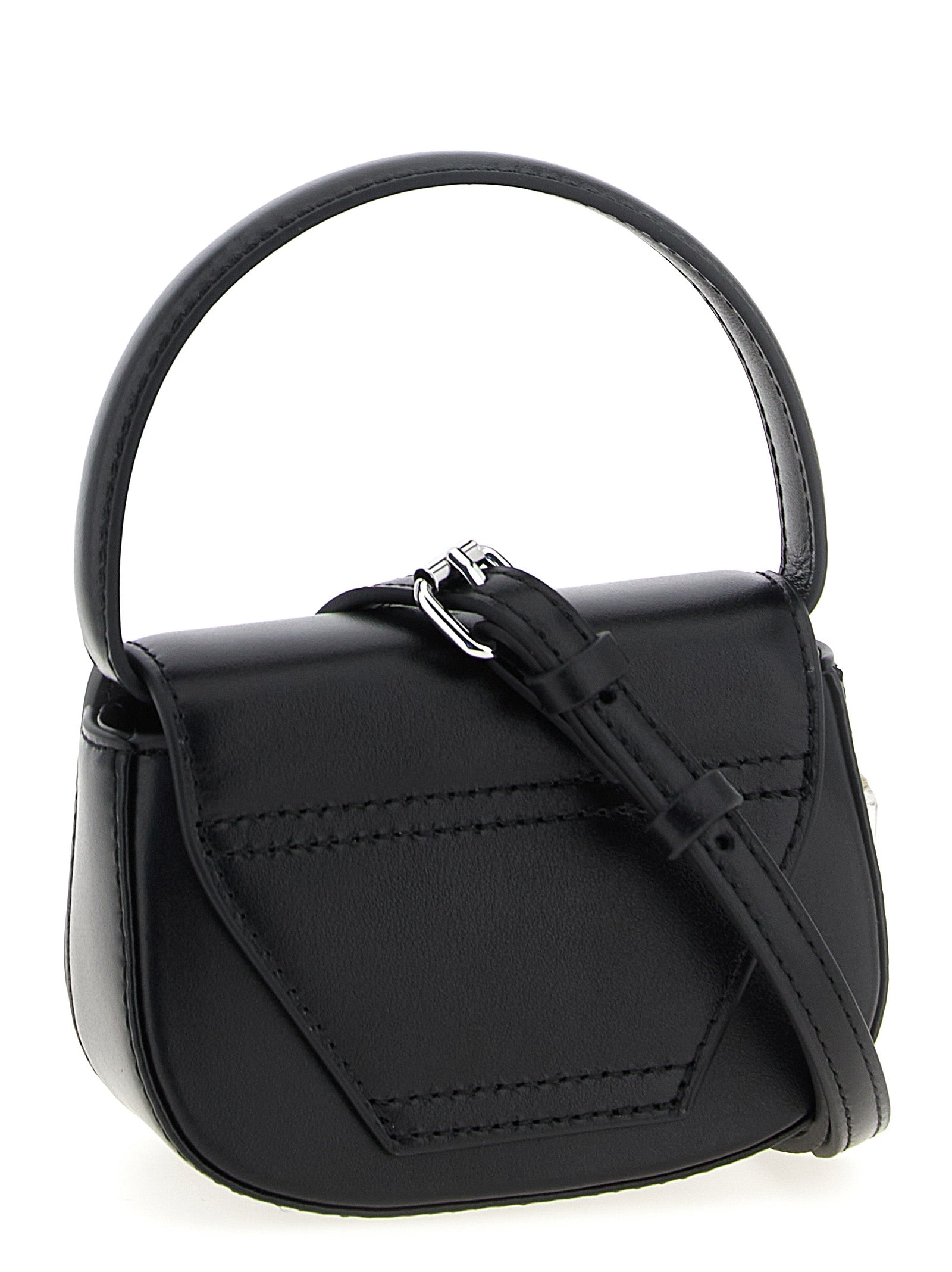 Exclusive Diesel Cowhide Leather Handbag – Black — Side View