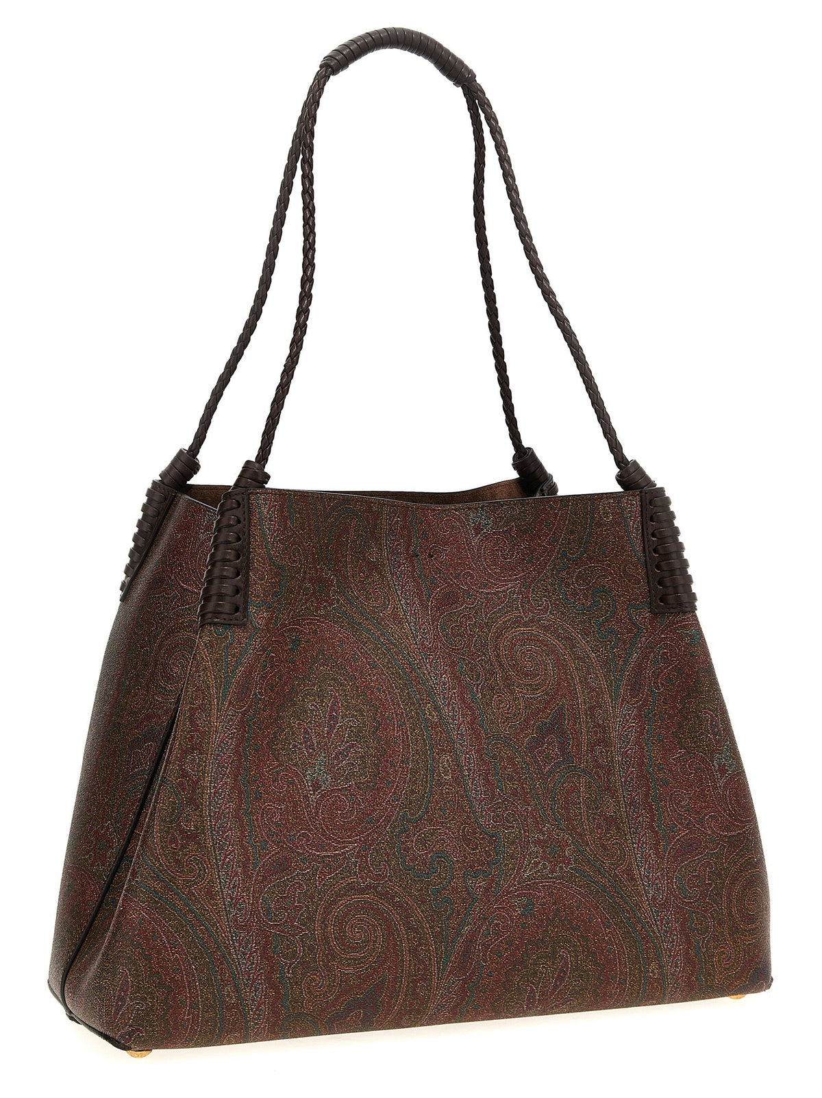Exclusive Etro Cotton Tote Bag – Brown — Side View