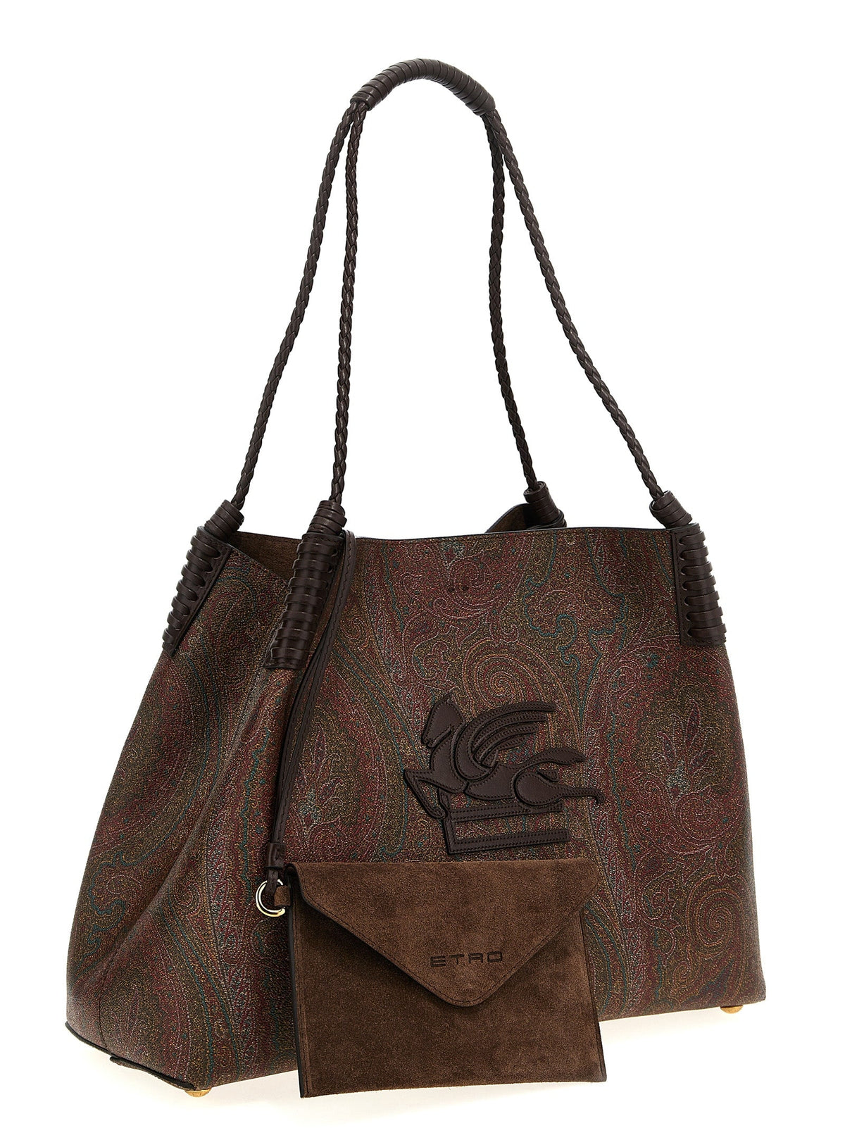 Exclusive Etro Cotton Tote Bag – Brown — Back View