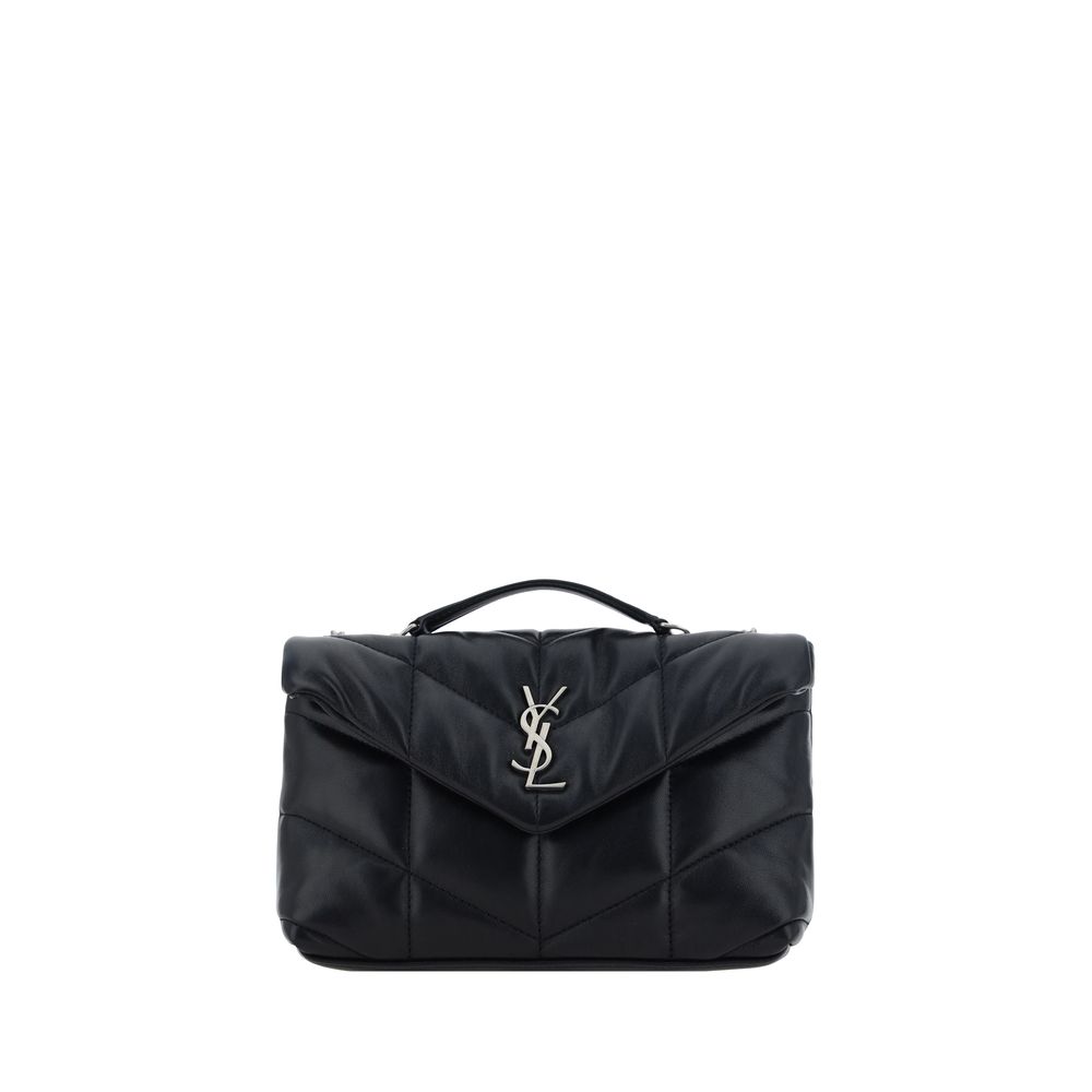 Exclusive Saint Laurent Lambskin Shoulder Bag – Black — Front View
