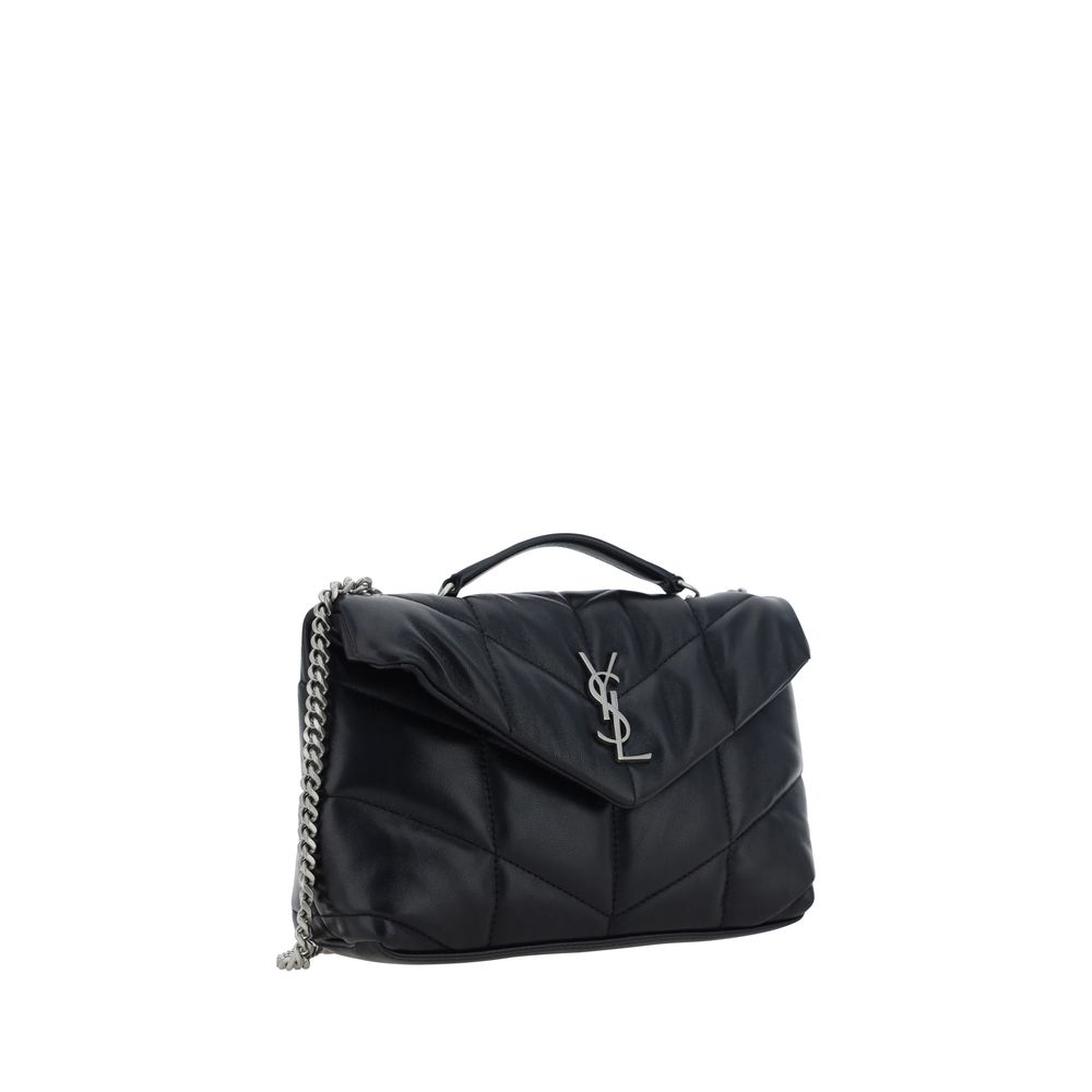 Exclusive Saint Laurent Lambskin Shoulder Bag – Black — Side View