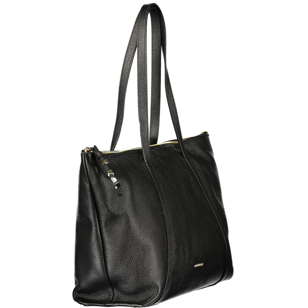 Exclusive Coccinelle Nory Leather Shoulder Bag – Black — Back View