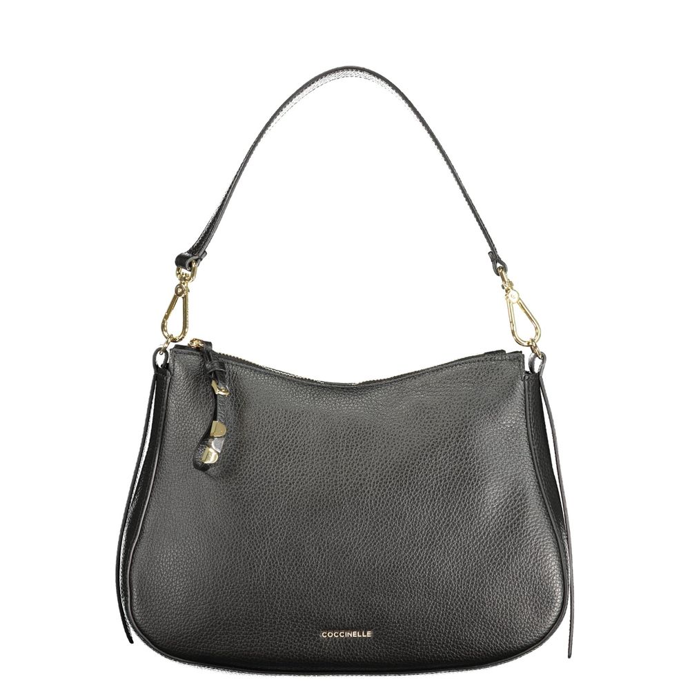 Exclusive Coccinelle Nory Leather Bag – Black — Front View
