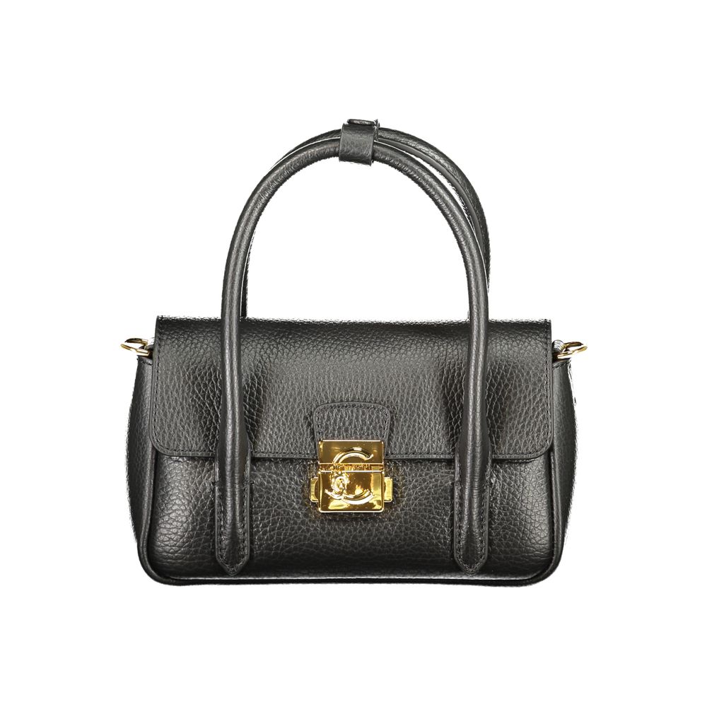 Exclusive Coccinelle Mini C-Me Lock Leather Handbag – Black — Front View