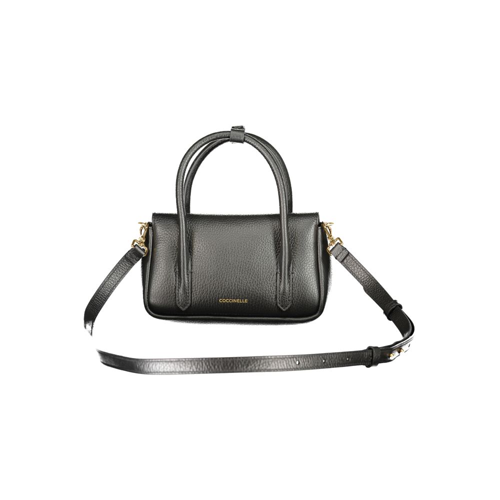 Exclusive Coccinelle Mini C-Me Lock Leather Handbag – Black — Side View