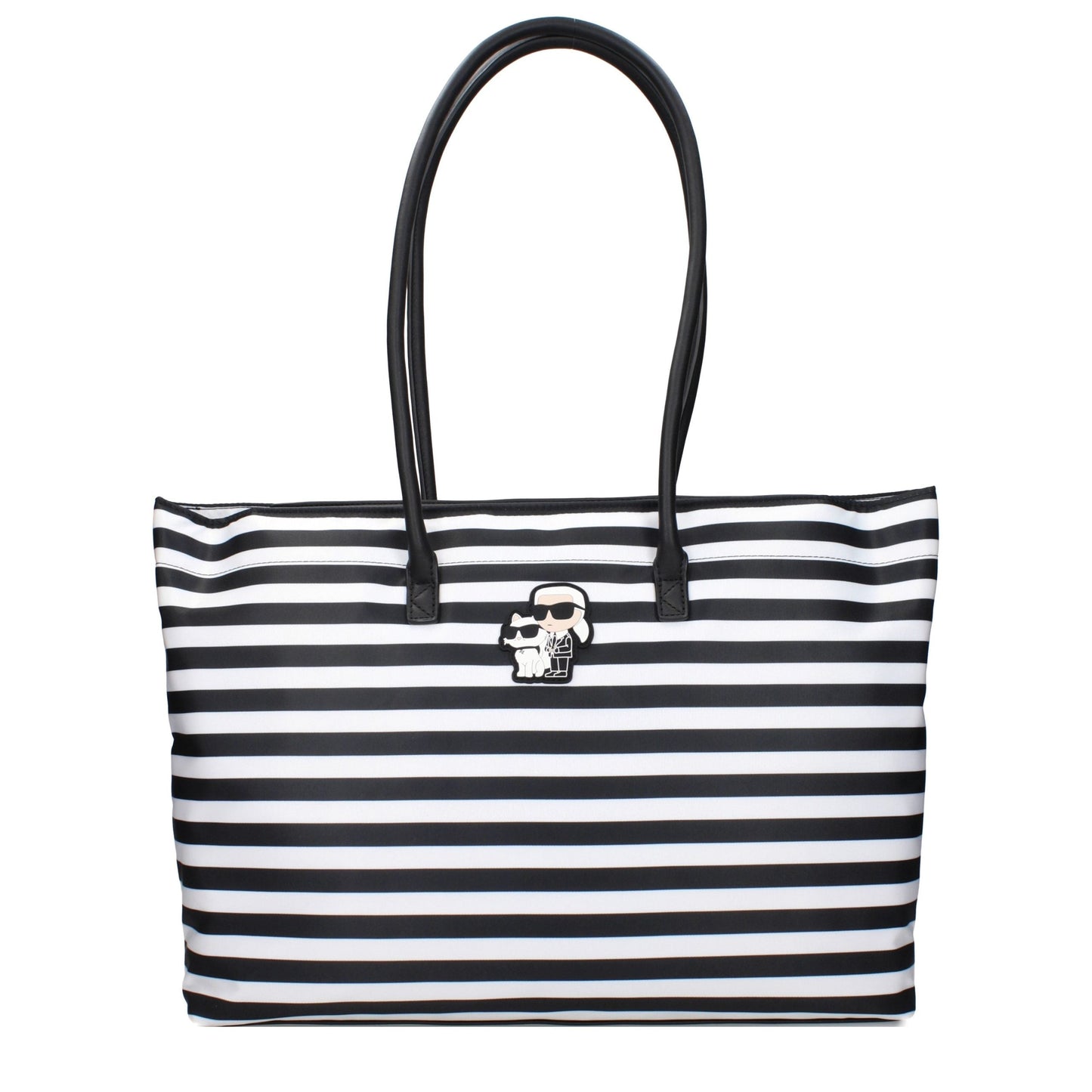 Exclusive Karl Lagerfeld Fabric Shoulder Bag – Black — Front View