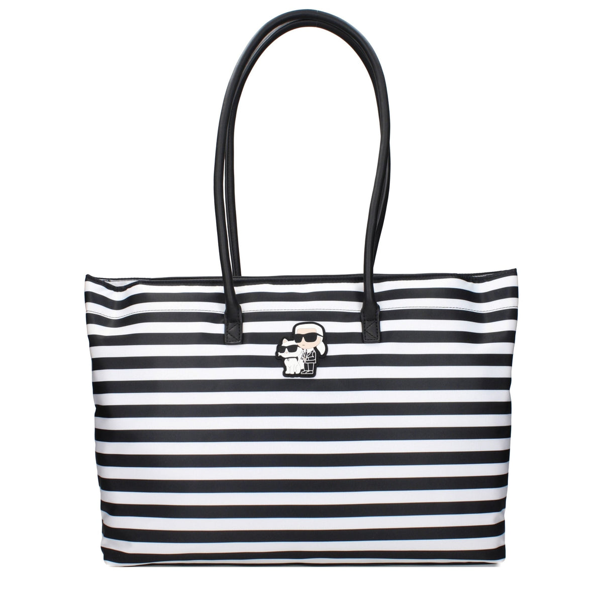 Exclusive Karl Lagerfeld Fabric Shoulder Bag – Black — Front View