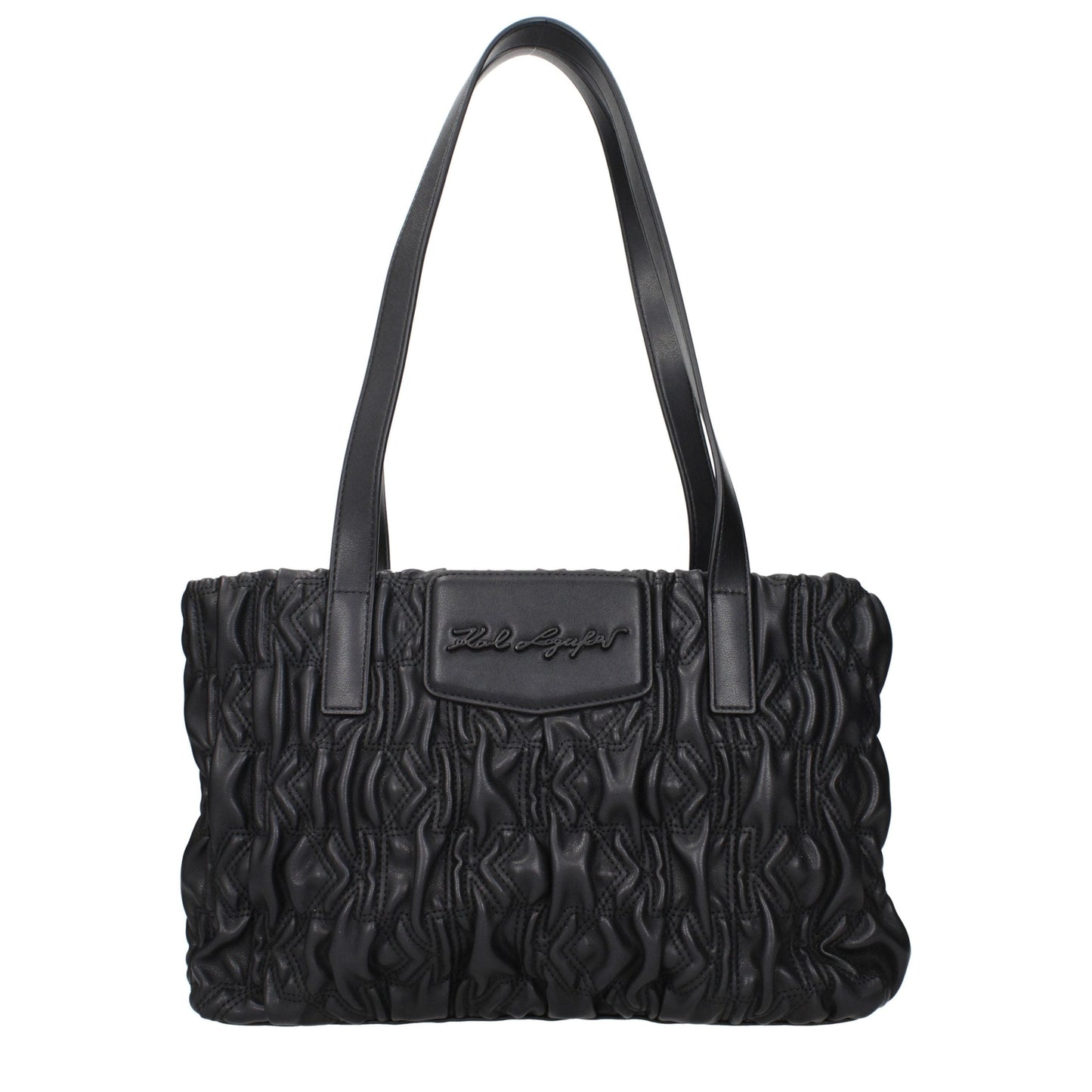 Exclusive Karl Lagerfeld Polyester Shoulder Bag – Black — Front View