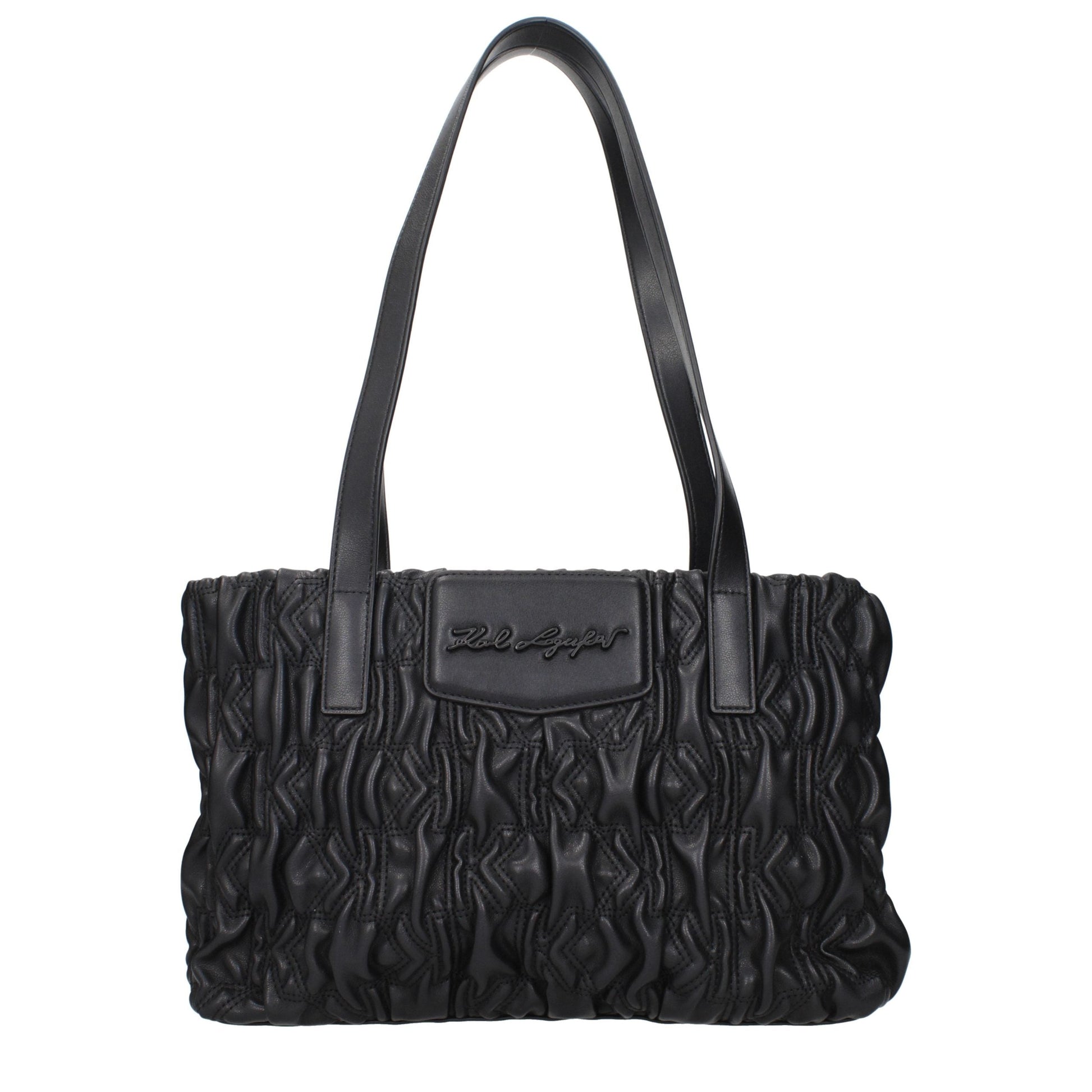 Exclusive Karl Lagerfeld Polyester Shoulder Bag – Black — Front View