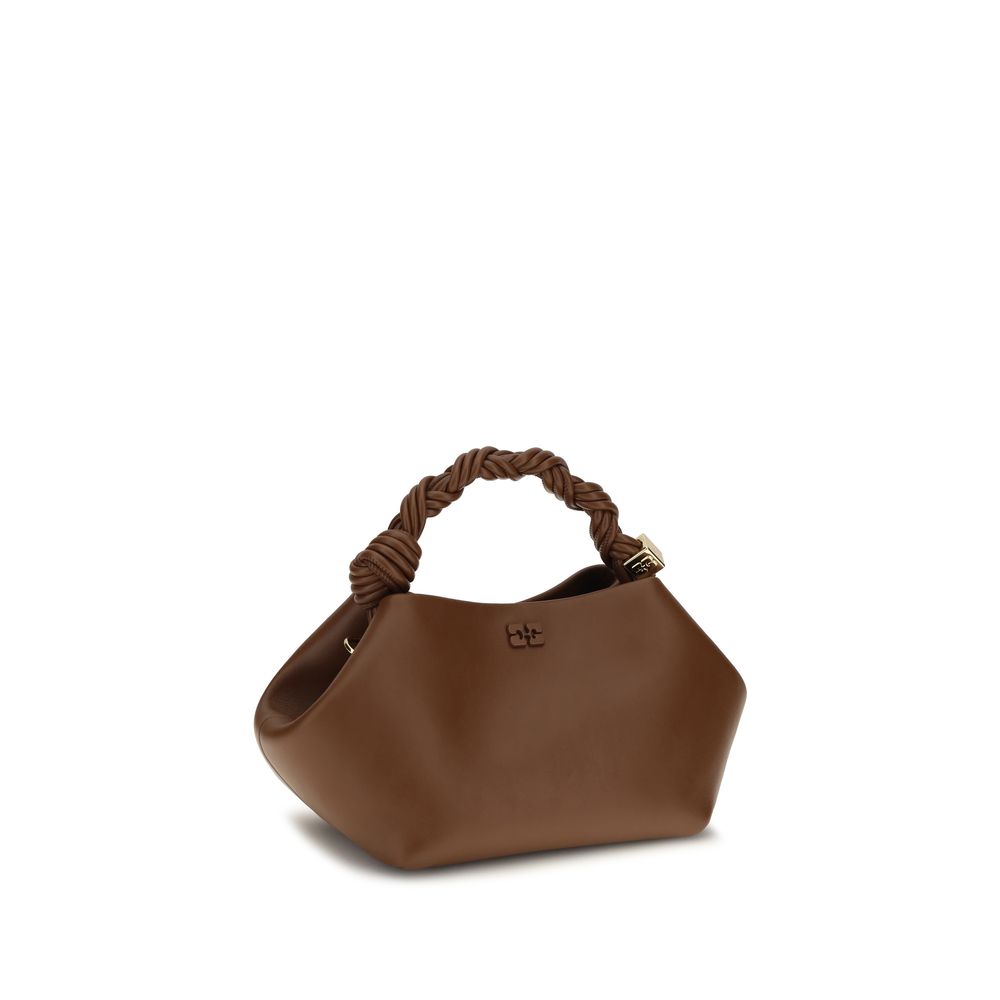 Exclusive Ganni Recycled Leather Handbag – Brown — Side View