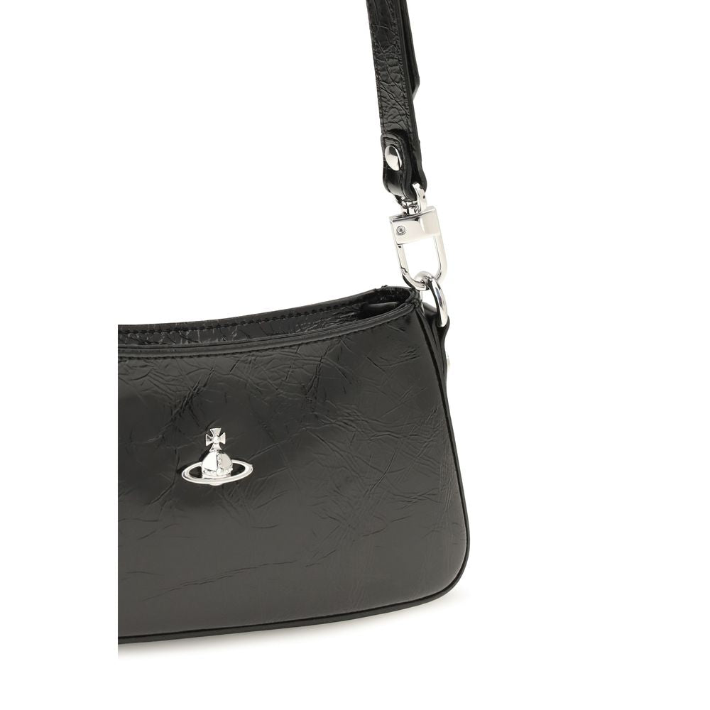 Exclusive Vivienne Westwood Calfskin Shoulder Bag – Black — Top View