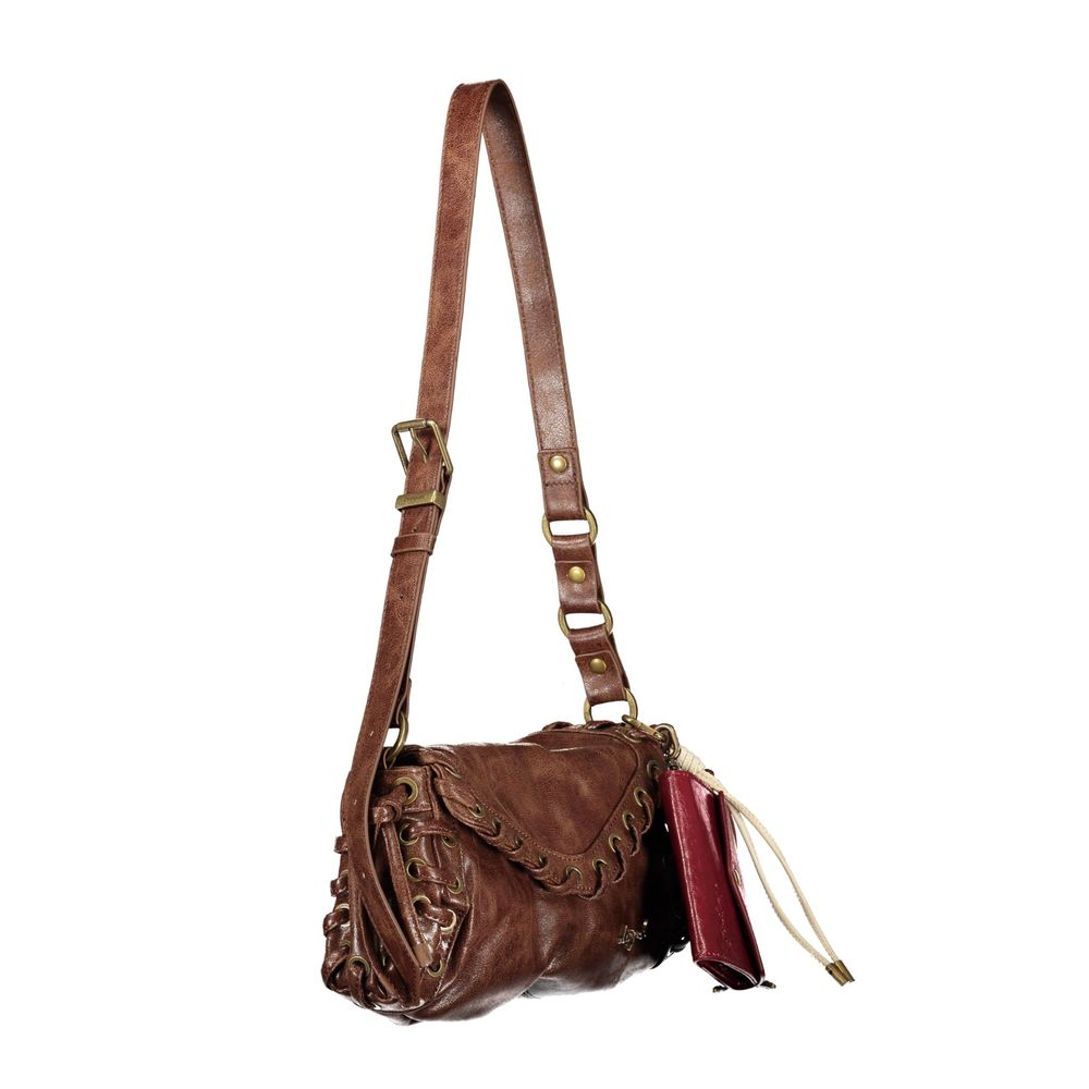 Exclusive Desigual Polyurethane Handbag – Brown — Back View