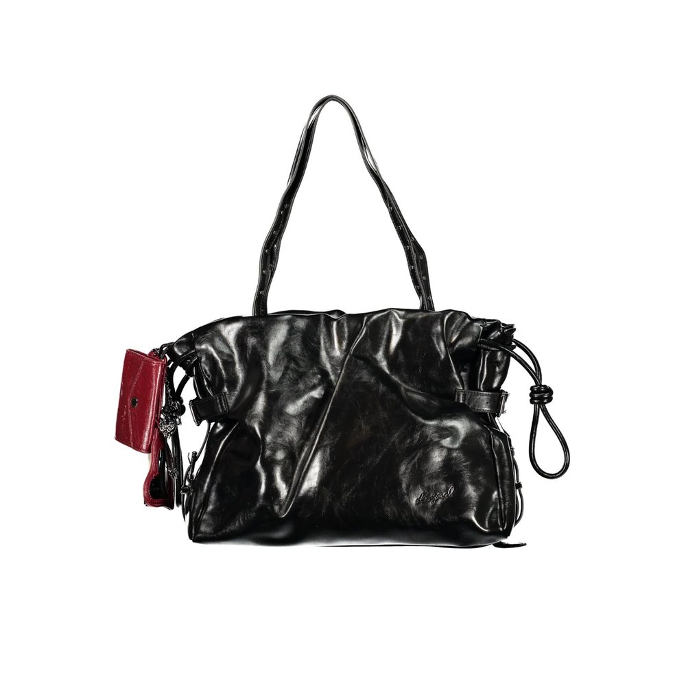 Exclusive Desigual Polyurethane Handbag – Black — Front View