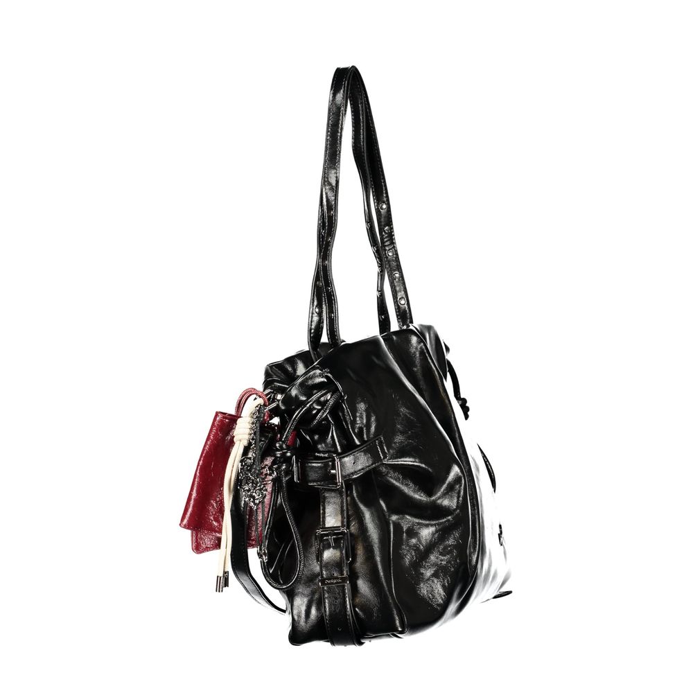 Exclusive Desigual Polyurethane Handbag – Black — Back View