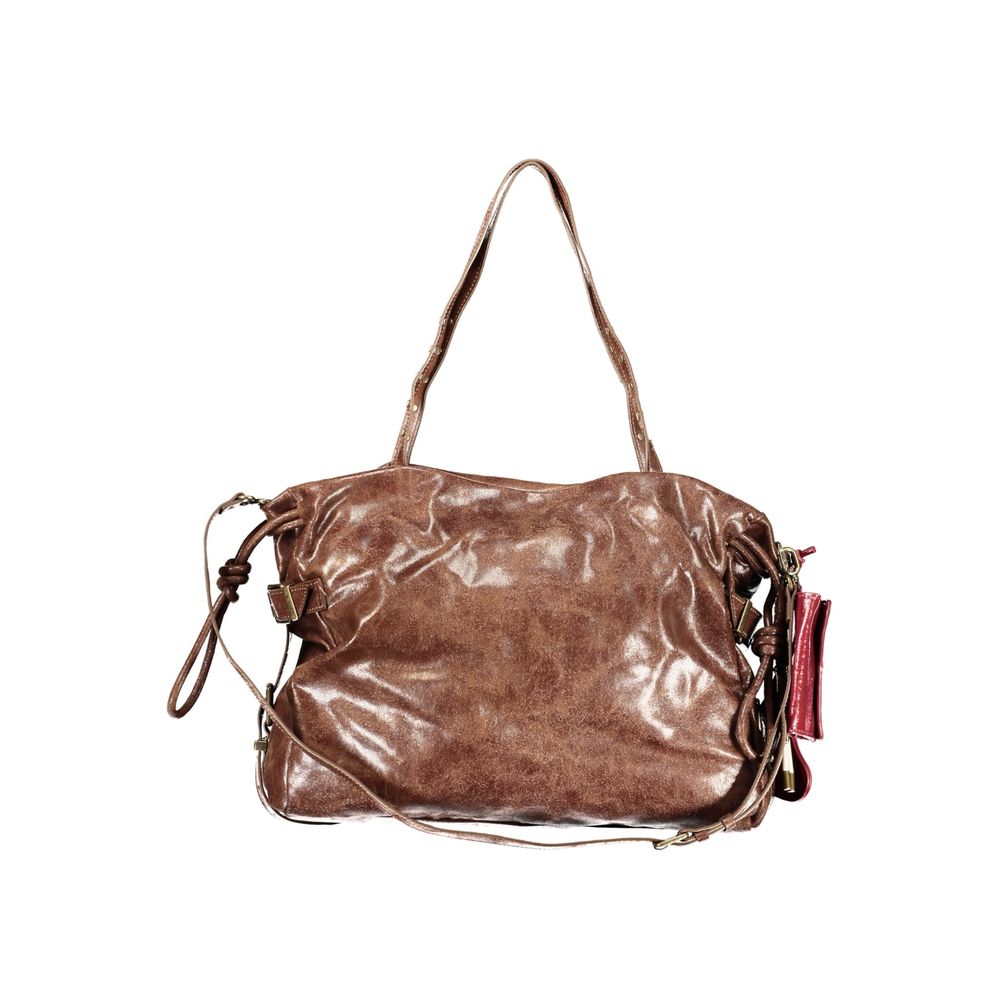 Exclusive Desigual Polyurethane Handbag – Brown — Side View