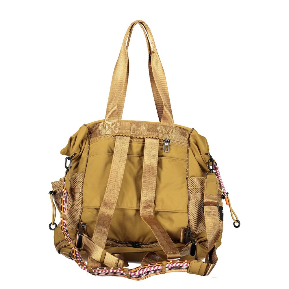 Exclusive Desigual Polyamide Handbag – Beige — Side View