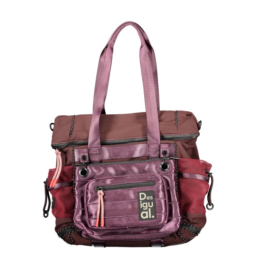 Exclusive Desigual Polyamide Handbag – Brown — Front View