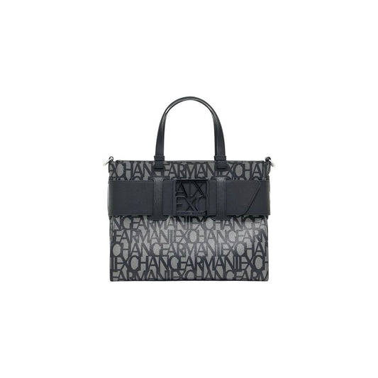Exclusive Armani Exchange Cotton Handbag – Black — Front View