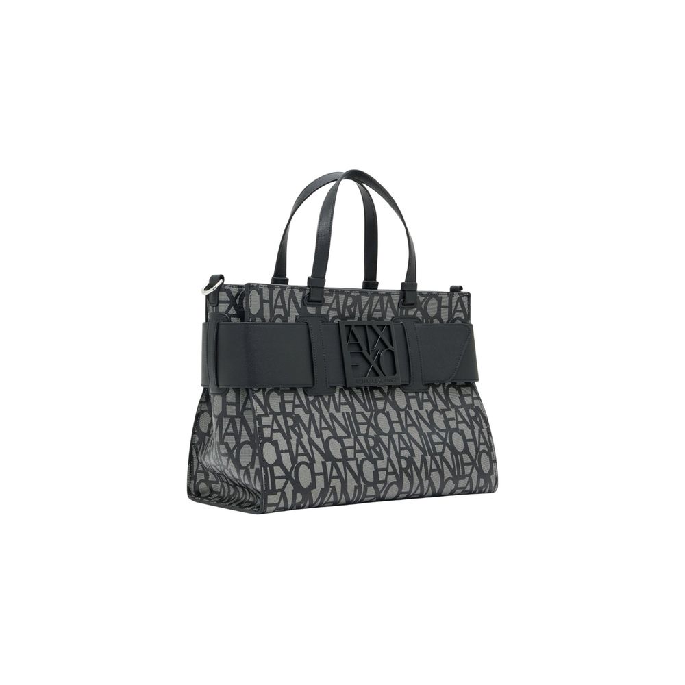 Exclusive Armani Exchange Cotton Handbag – Black — Side View