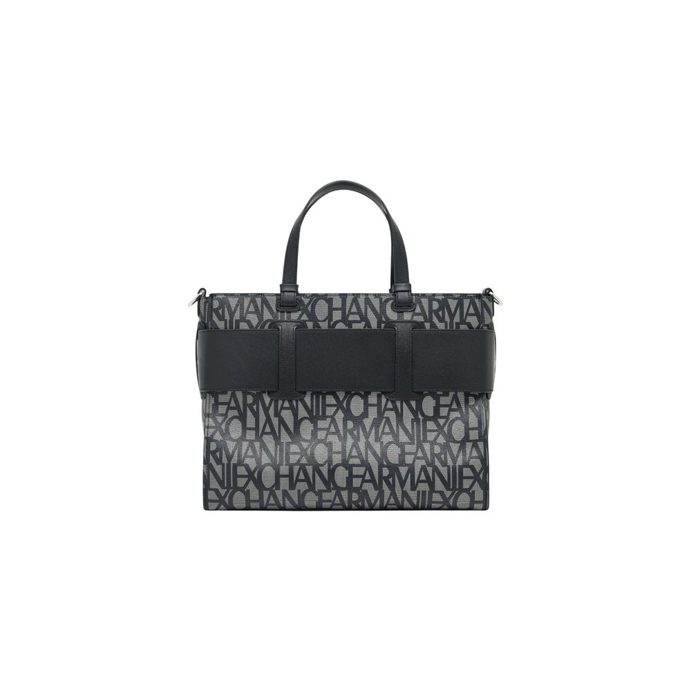 Exclusive Armani Exchange Cotton Handbag – Black — Back View