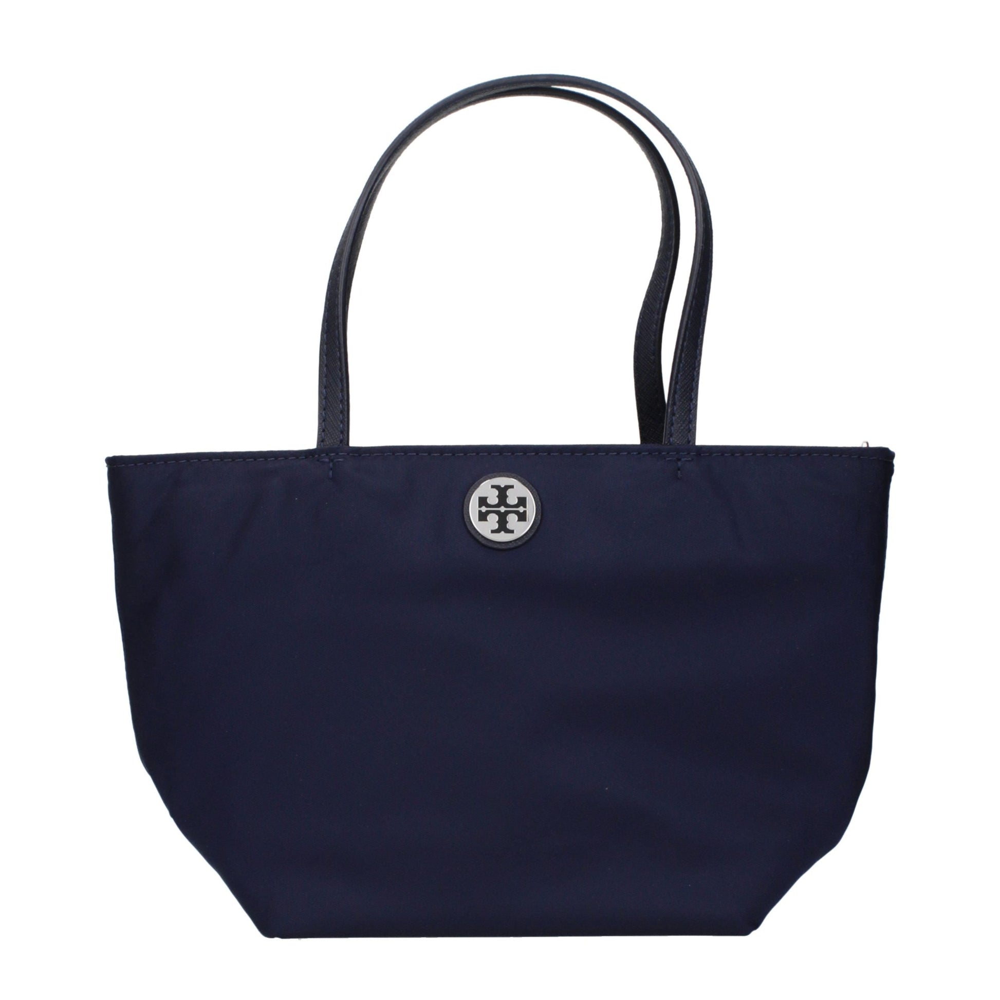 Exclusive Tory Burch Nylon Handbag – Blue — Front View
