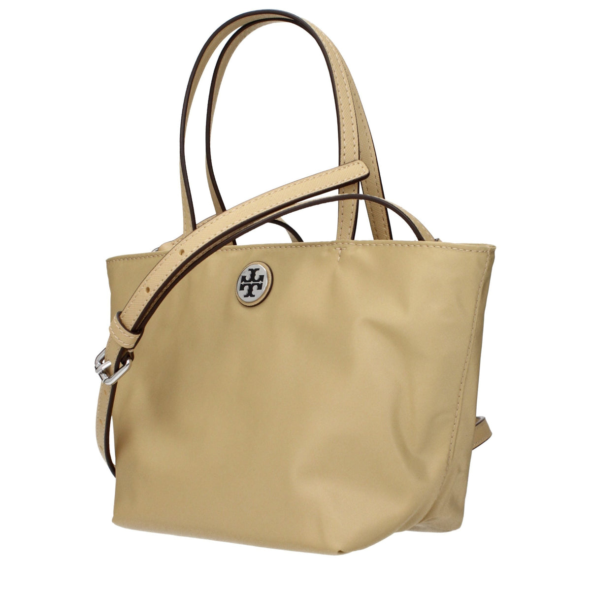 Exclusive Tory Burch Nylon Crossbody Handbag – Beige — Side View