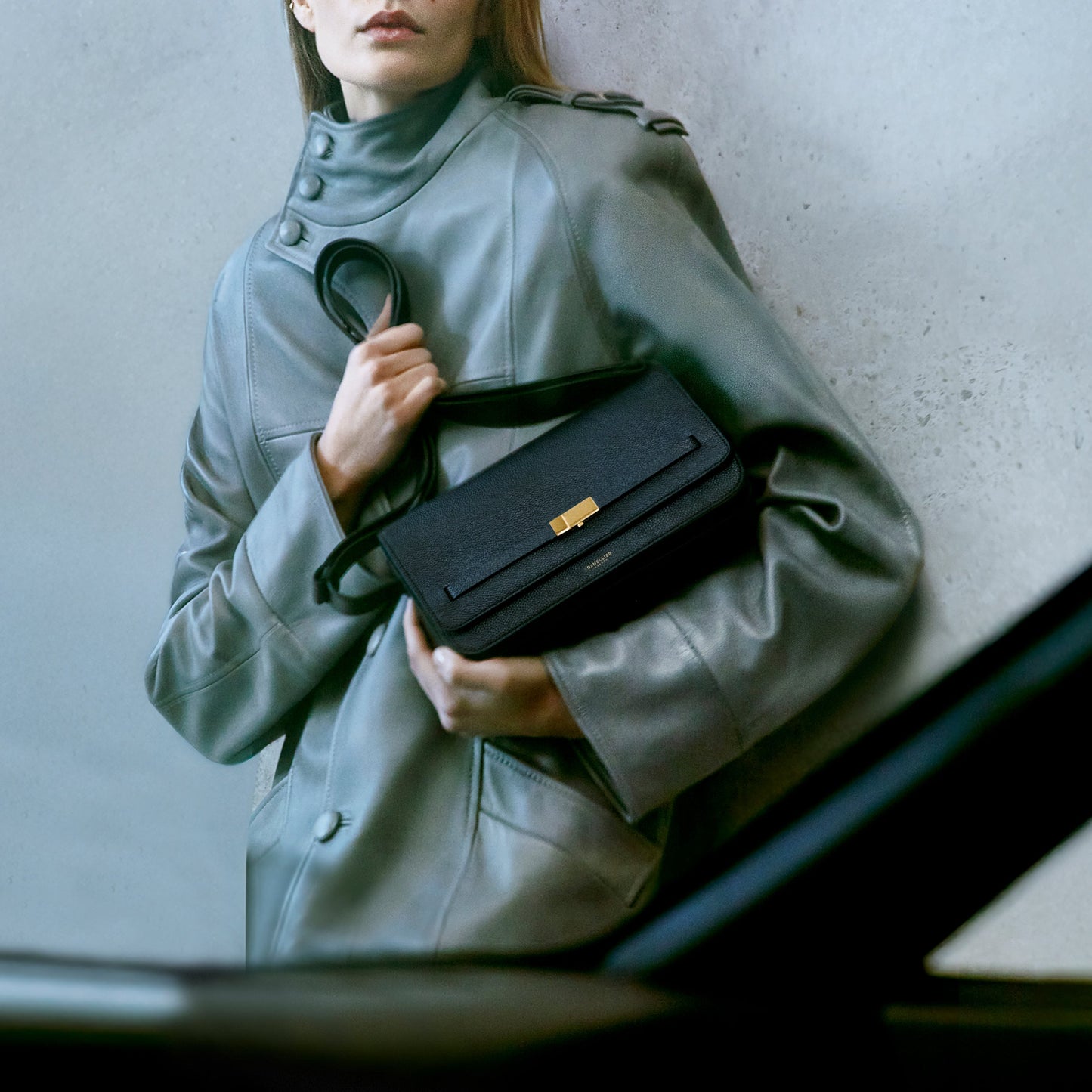Exclusive The New York Crossbody — One Size — Size black small grain — Side View