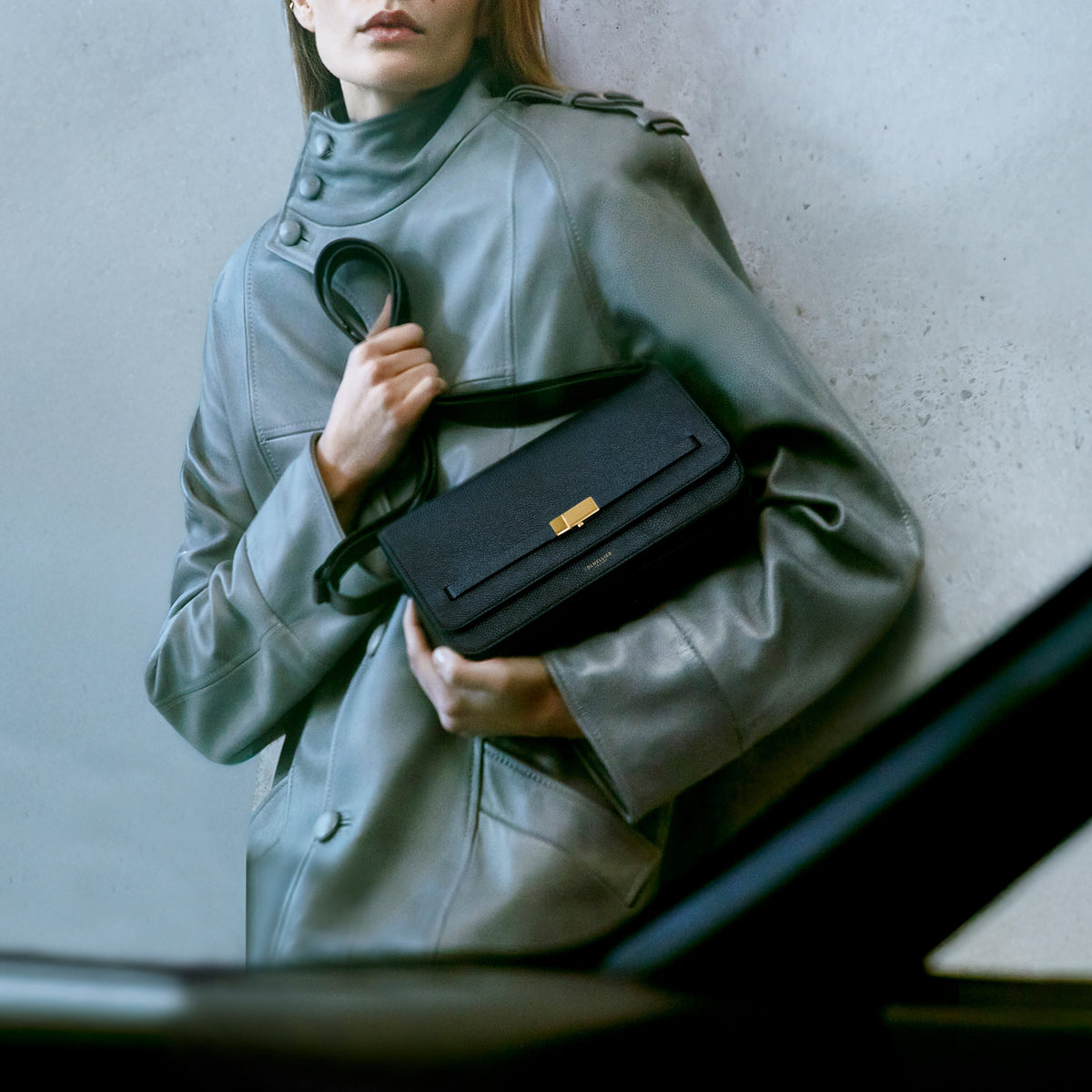 Exclusive The New York Crossbody — One Size — Size black small grain — Side View