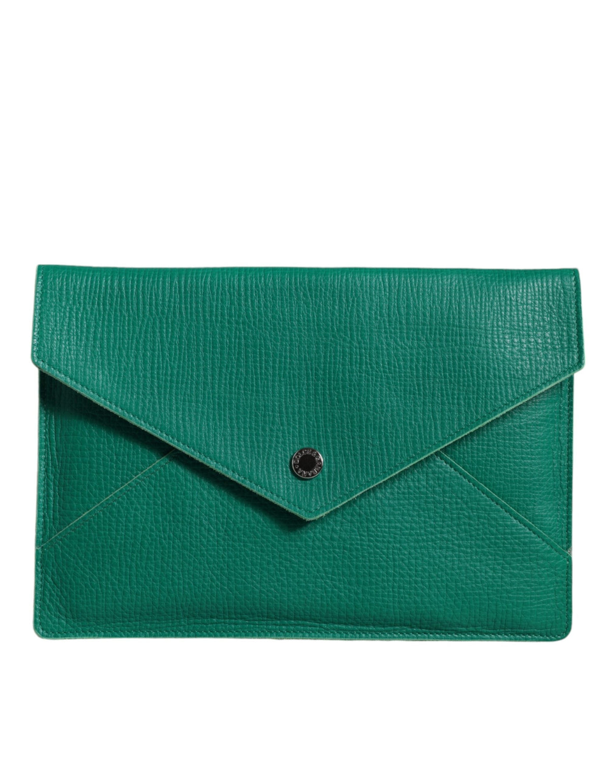 Exclusive Dolce & Gabbana Leather Clutch Bag – Green — Front View