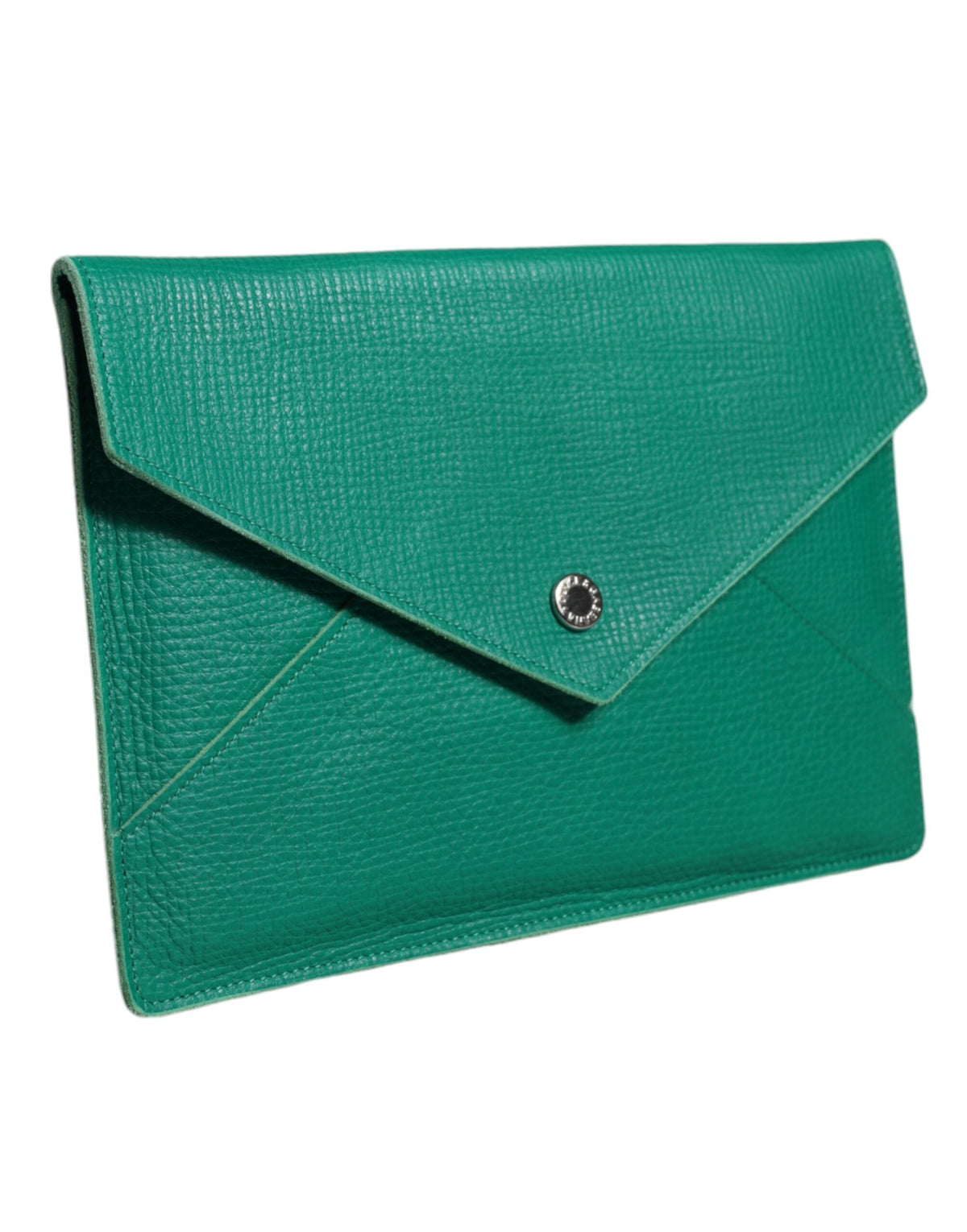 Exclusive Dolce & Gabbana Leather Clutch Bag – Green — Side View
