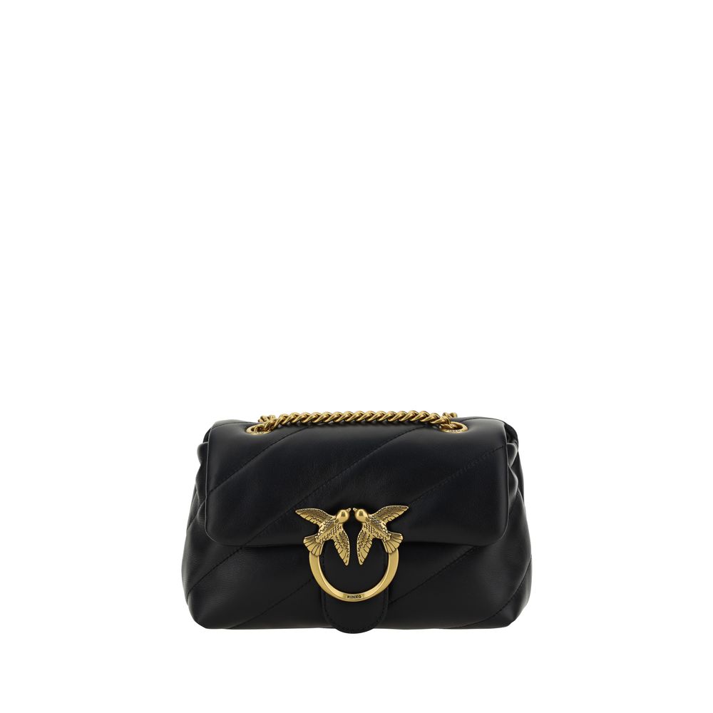 Exclusive PINKO Calfskin Shoulder Bag – Black — Front View