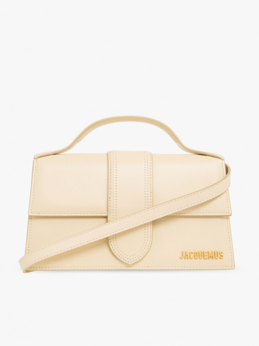 Exclusive Jacquemus Le Grand Bambino Handbag – Beige — Front View