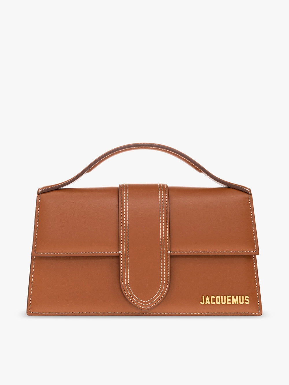 Exclusive Jacquemus Le Grand Bambino Handbag – Brown — Front View