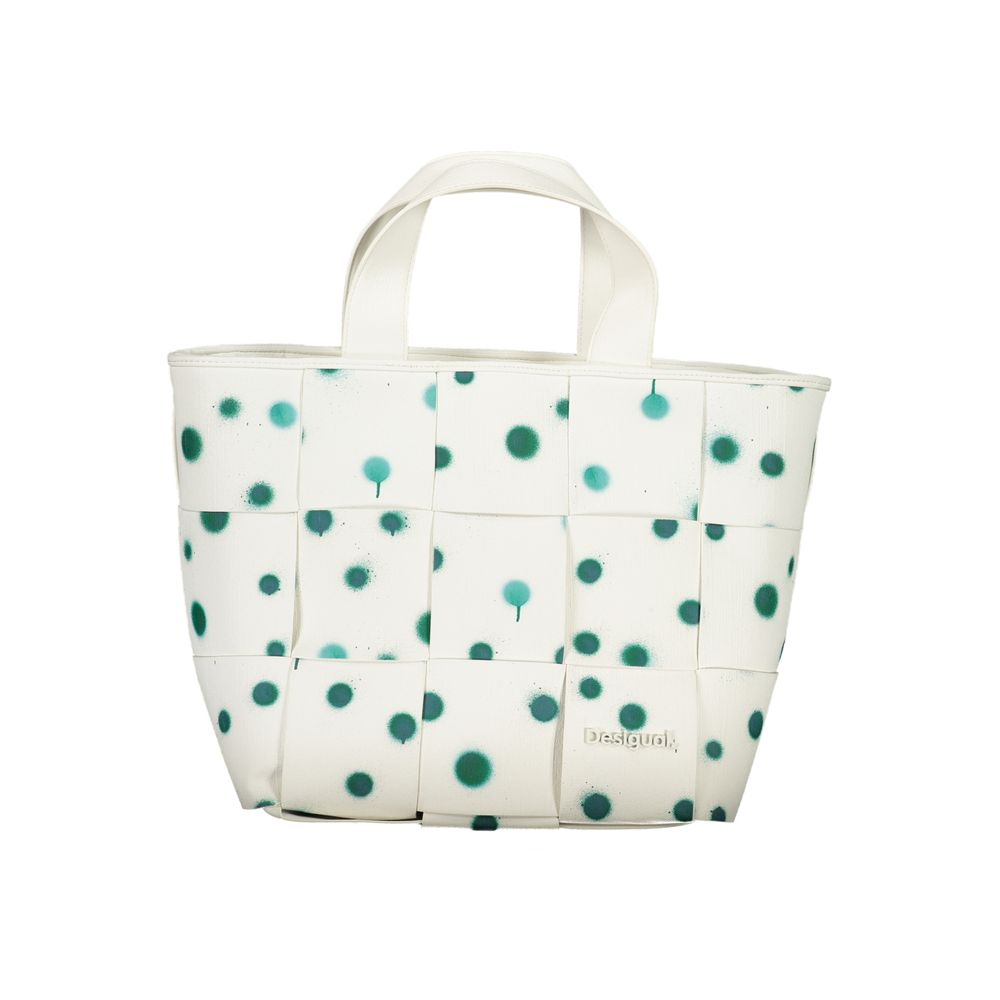 Exclusive Desigual Polyurethane Handbag – White — Front View