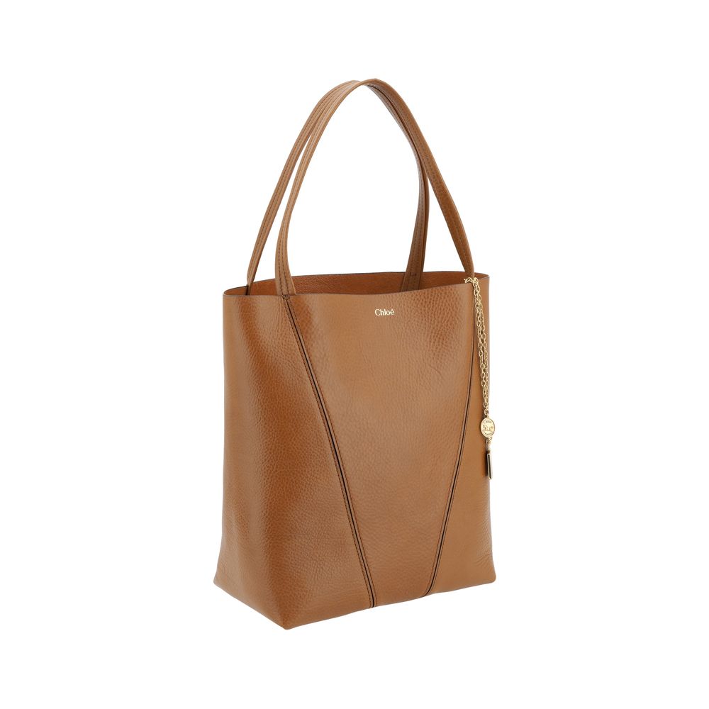 Exclusive Chloé Calfskin Shoulder Bag – Brown — Side View
