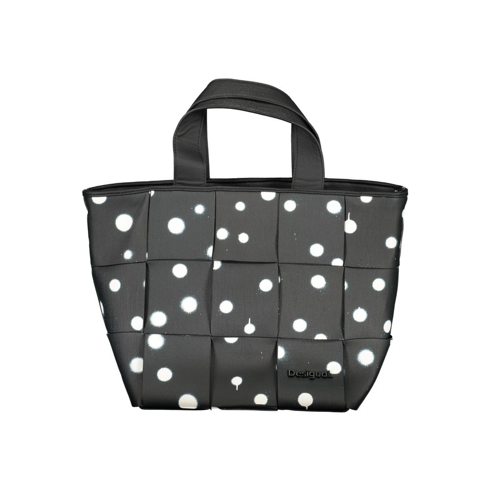 Exclusive Desigual Polyurethane Handbag – Black — Front View