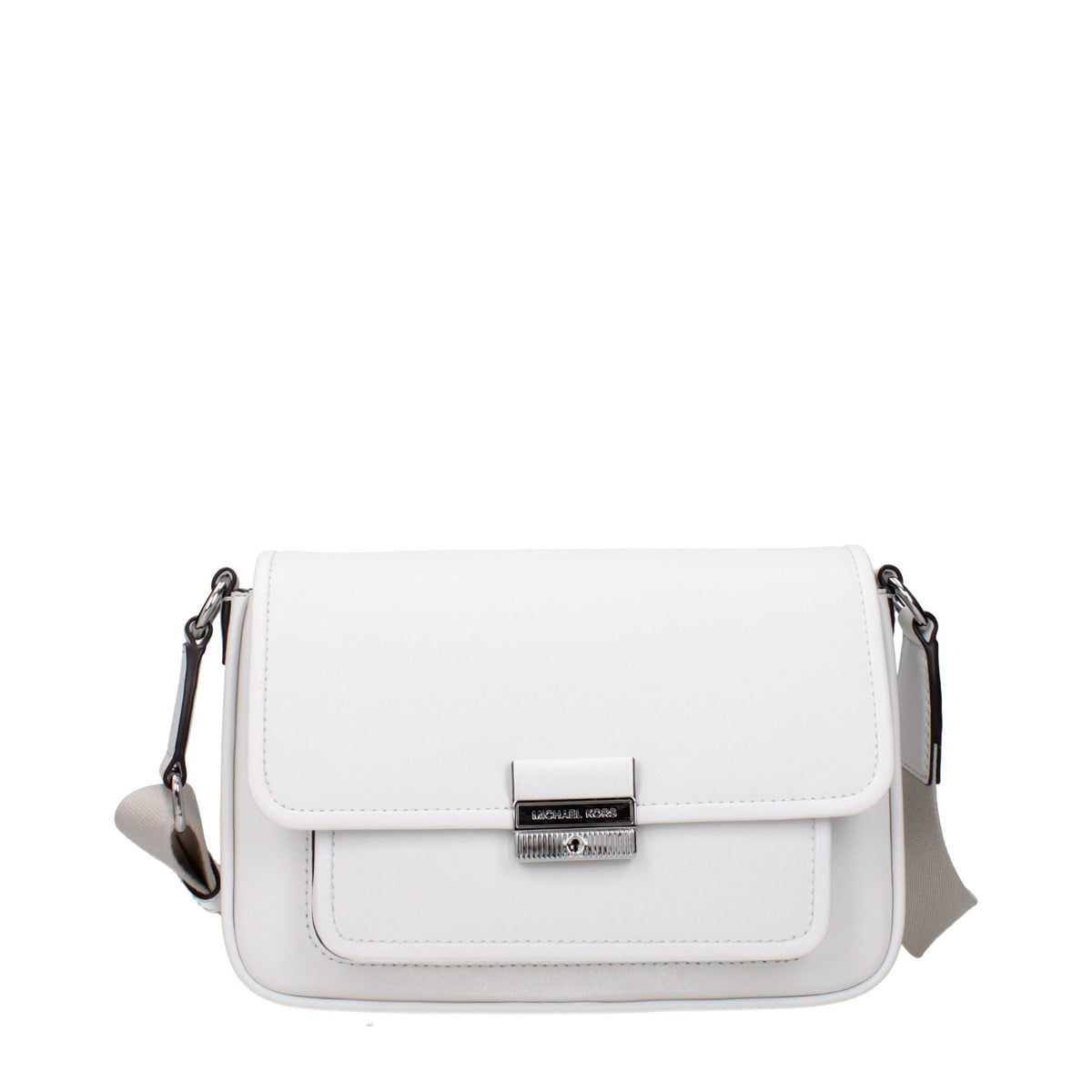 Exclusive Michael Kors Leather Crossbody Bag – Optic White — Front View