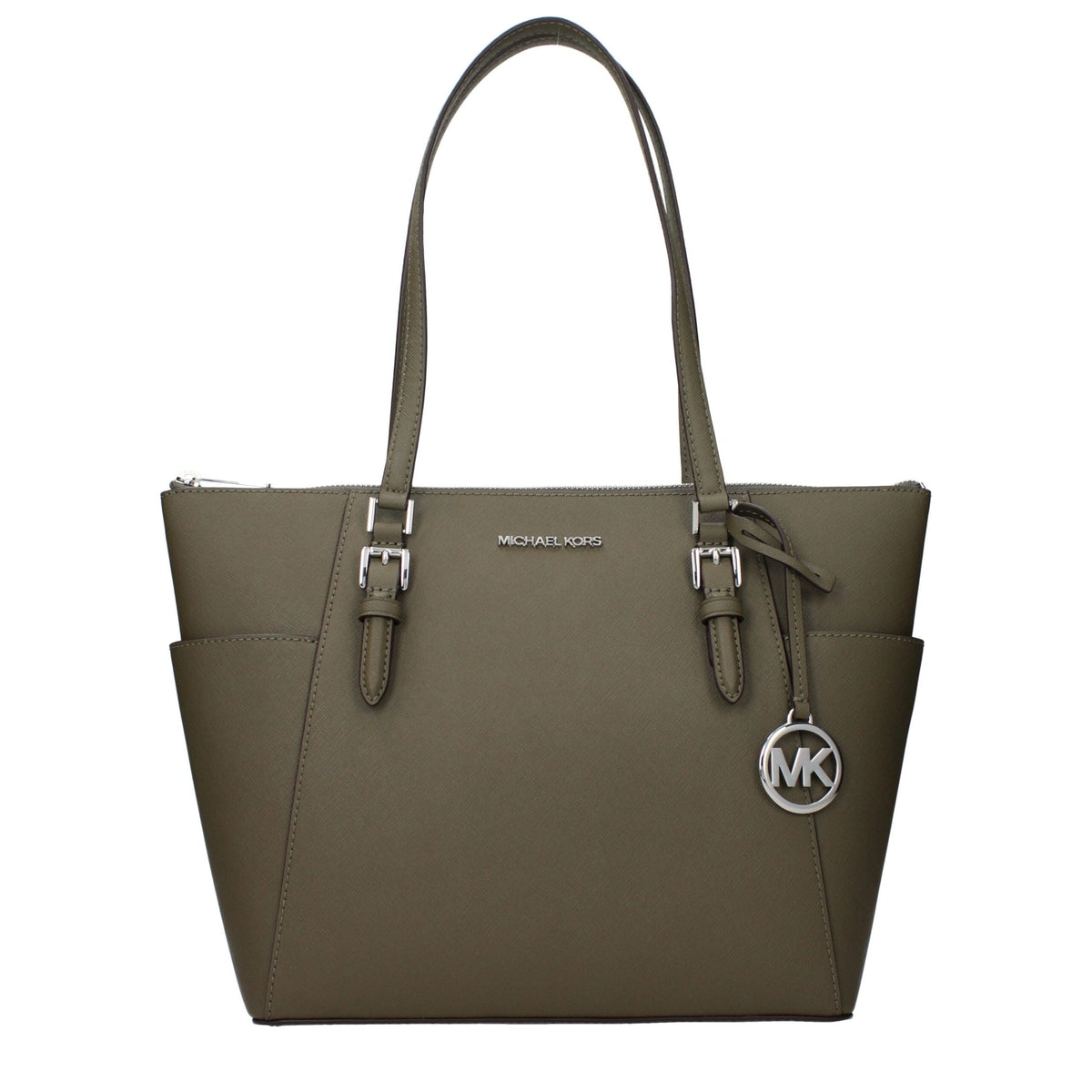 Exclusive Michael Kors Leather Shoulder Bag – Green — Front View
