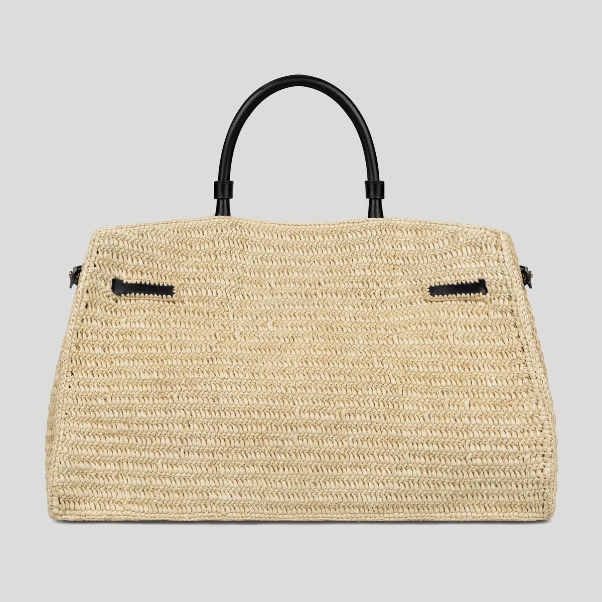 Exclusive The Hudson — One Size — Size natural raffia & black smooth — Detail View
