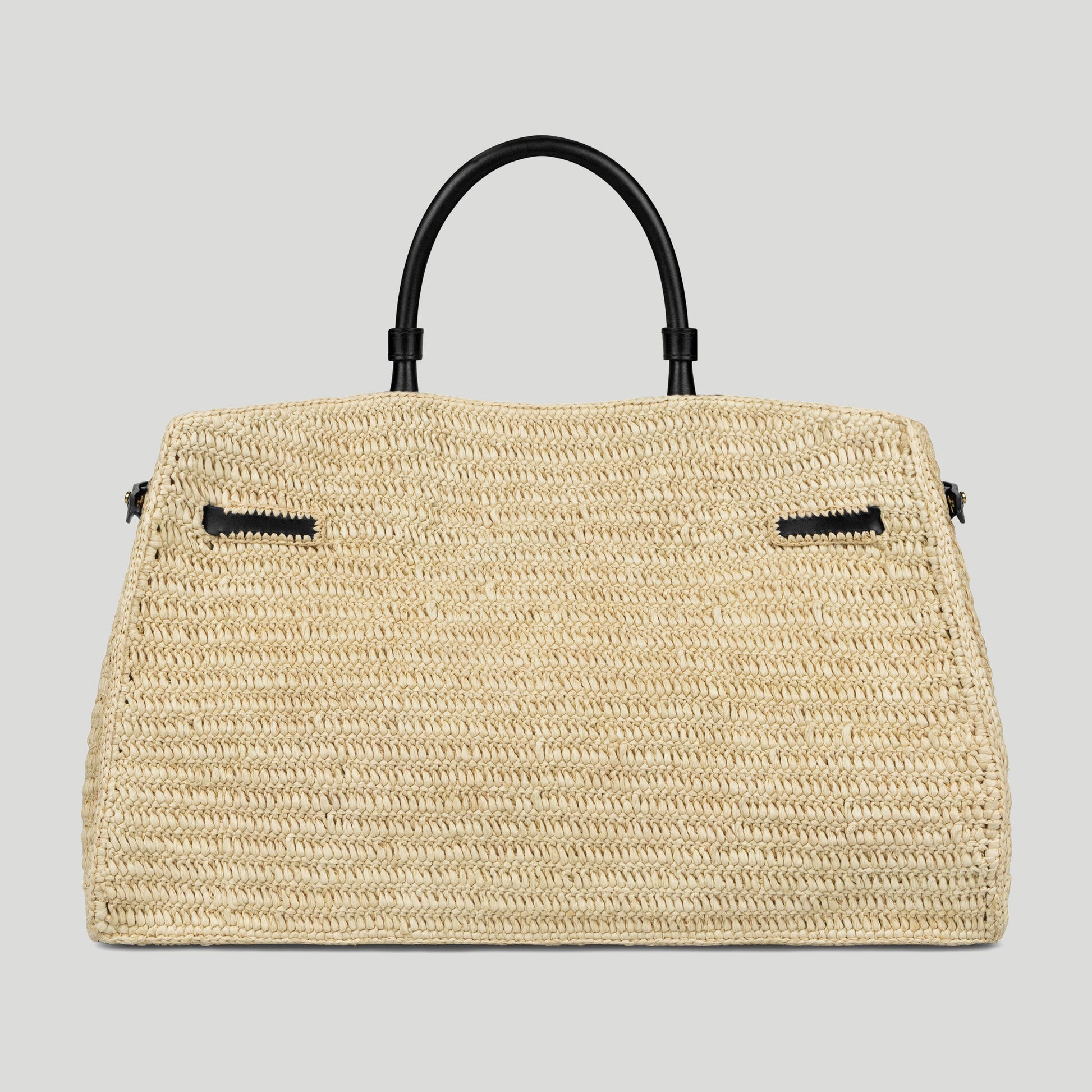 Exclusive The Hudson — One Size — Size natural raffia & black smooth — Detail View