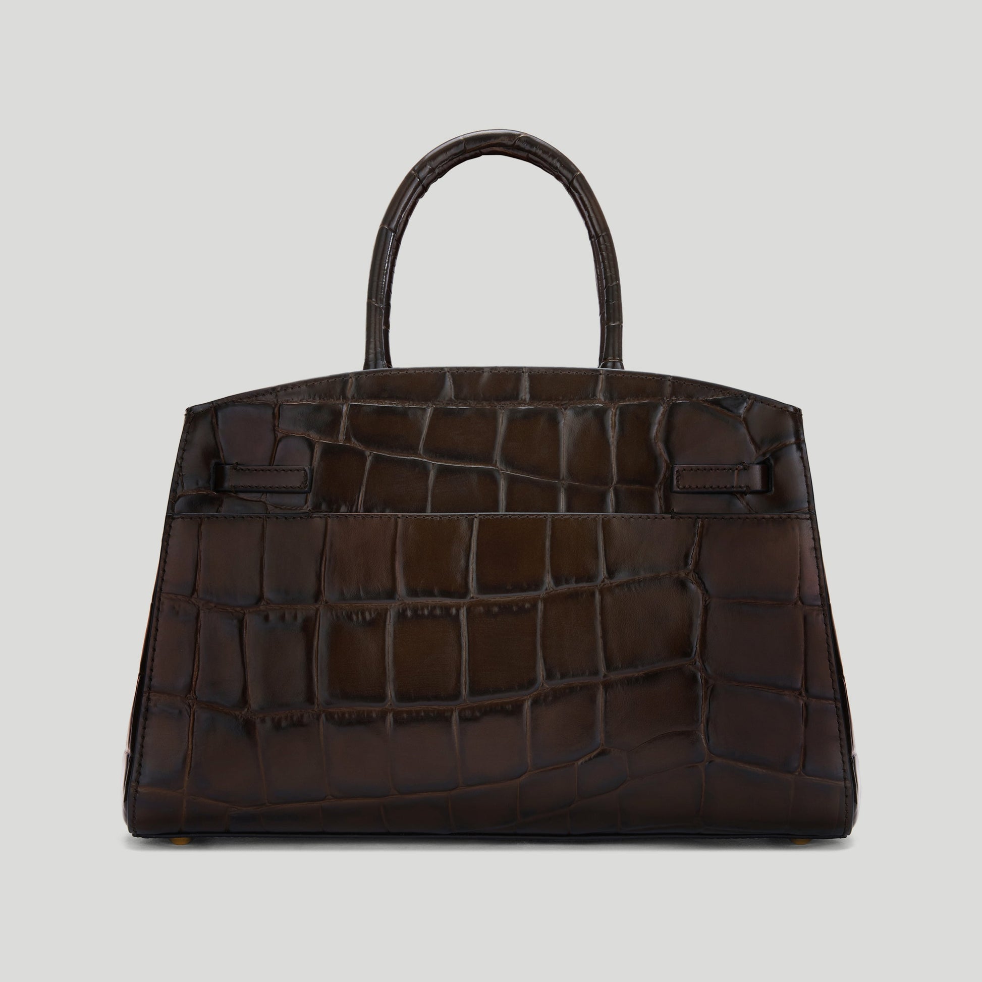 Exclusive The Midi Hudson — Midi — Size dark chocolate large croc-effect — Lifestyle View